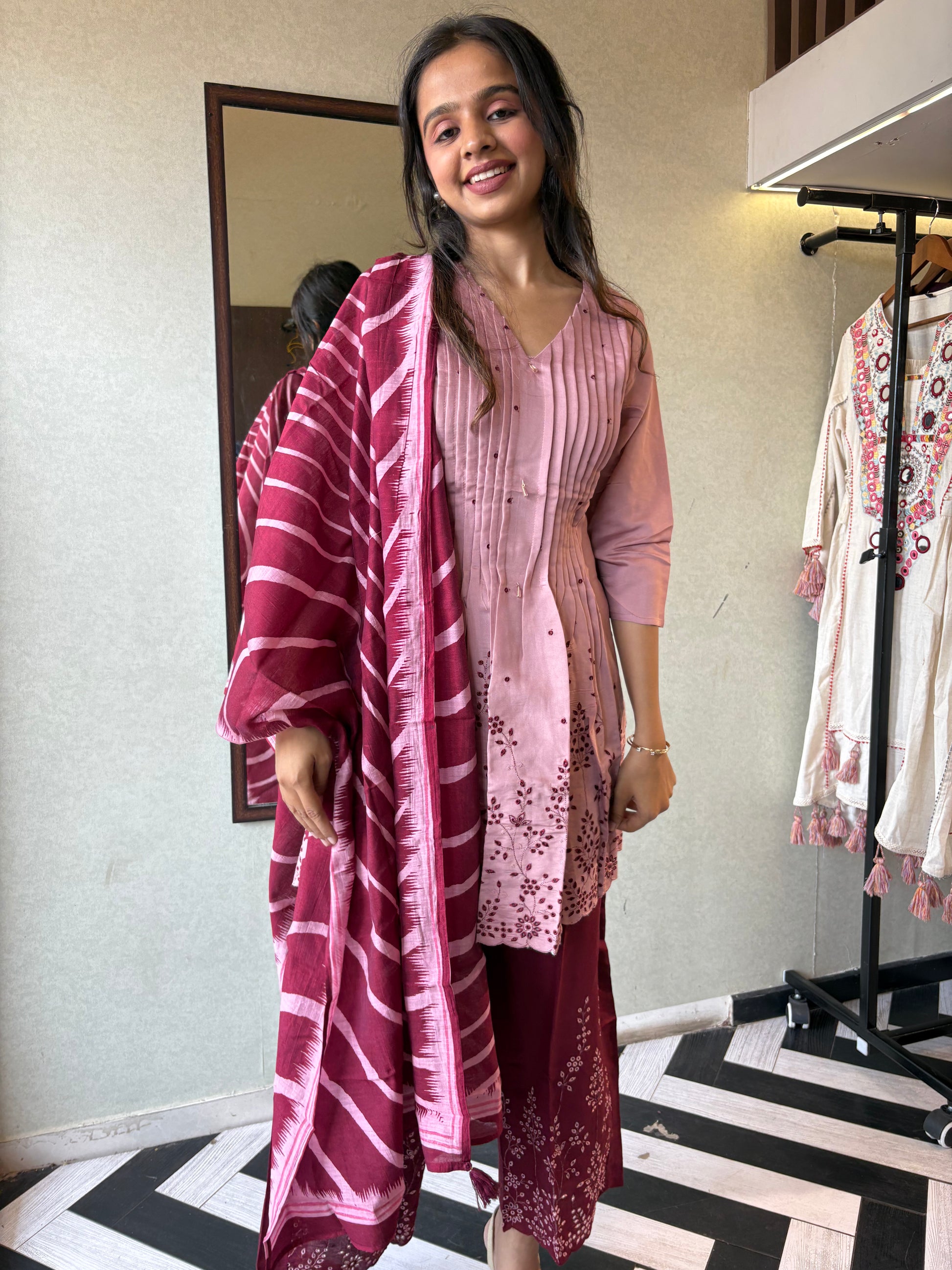 Bold in Red. Beautiful in Every Way!

Turn heads in this stunning 3-piece kurti set, crafted from breathable rayon cotton for all-day comfort and festive flair.