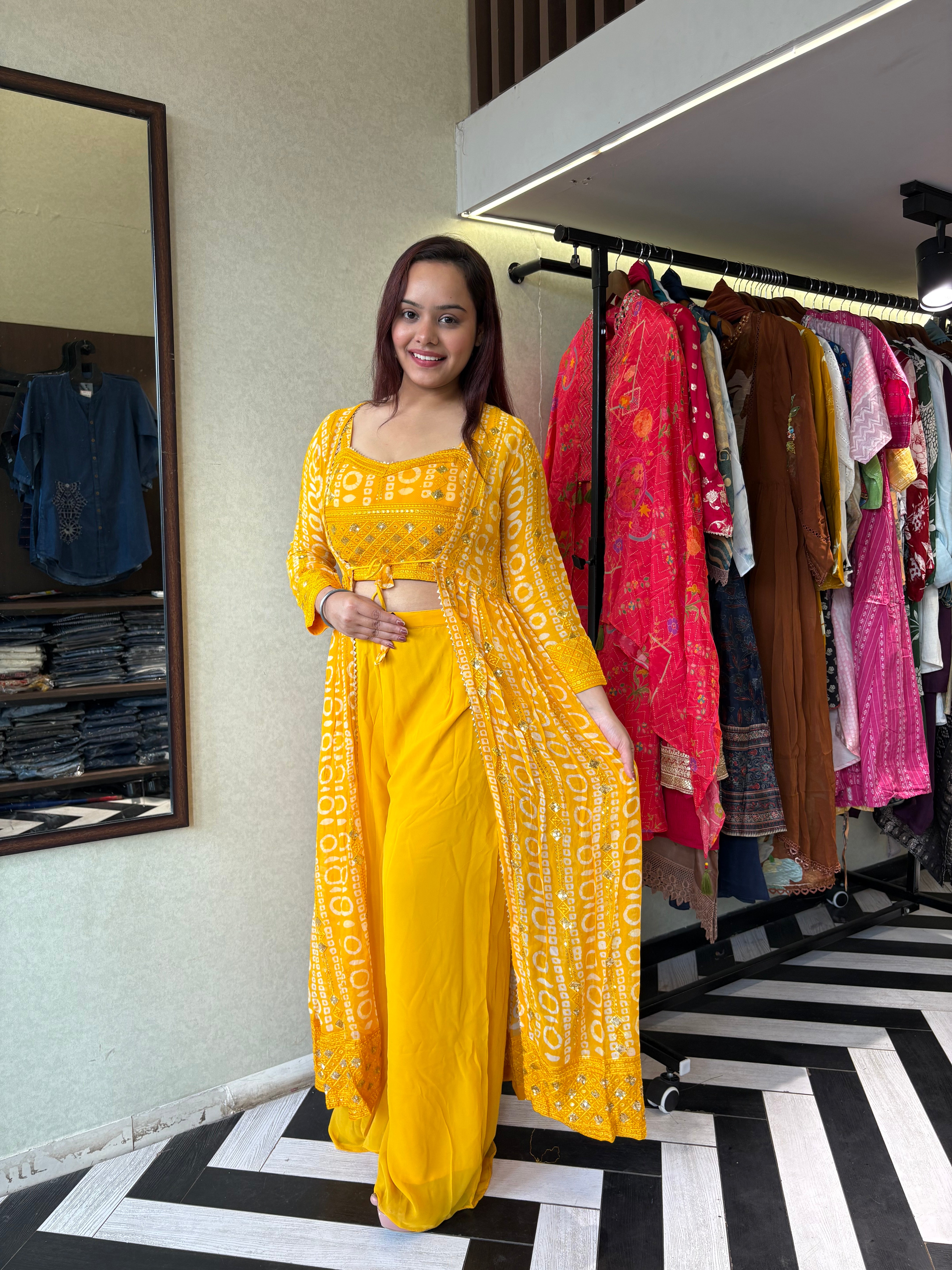 Image of Pure Georgette 3 Piece with Hand work