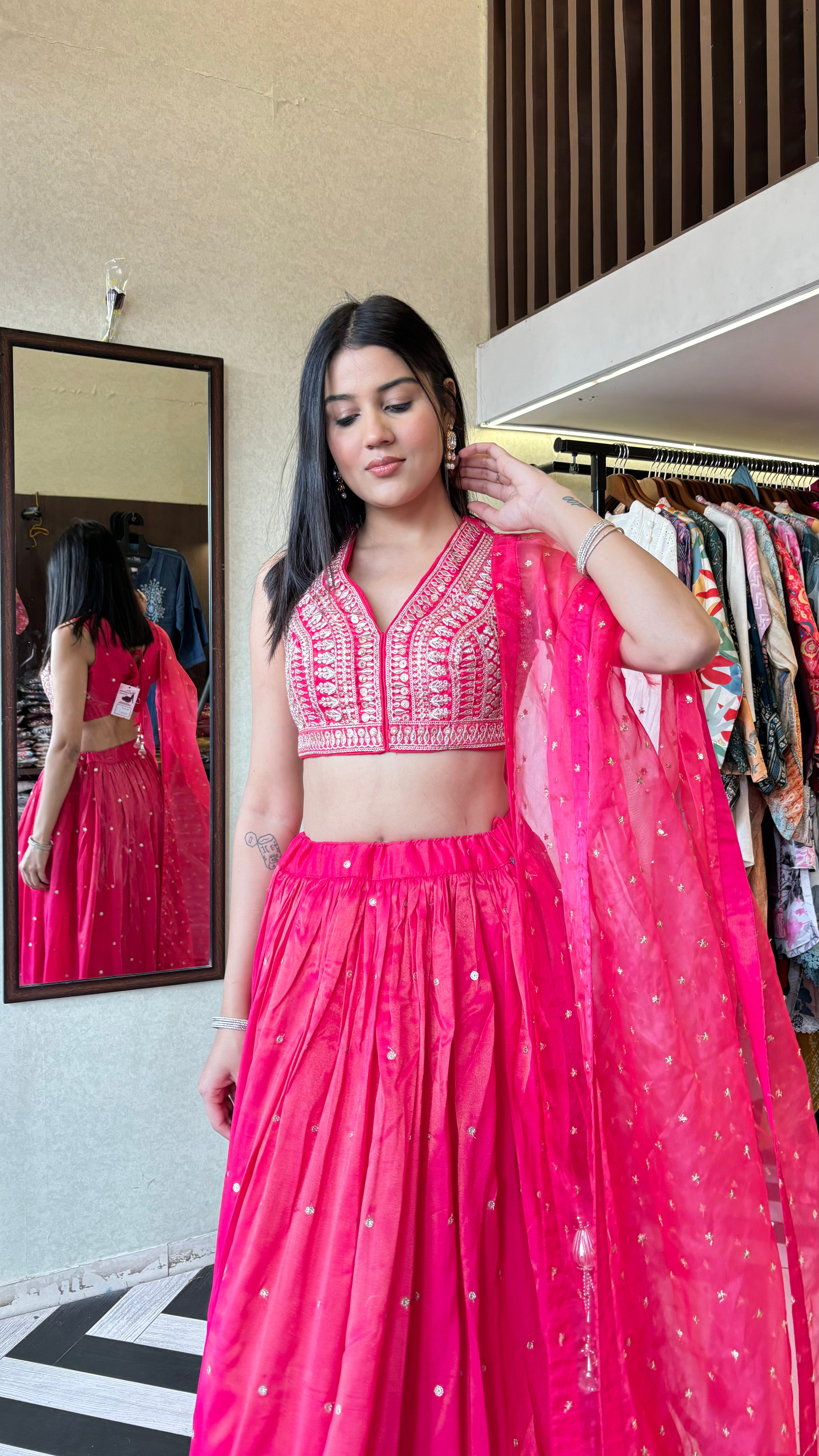 Image of Pure Shimmer 3 Piece with Hand work