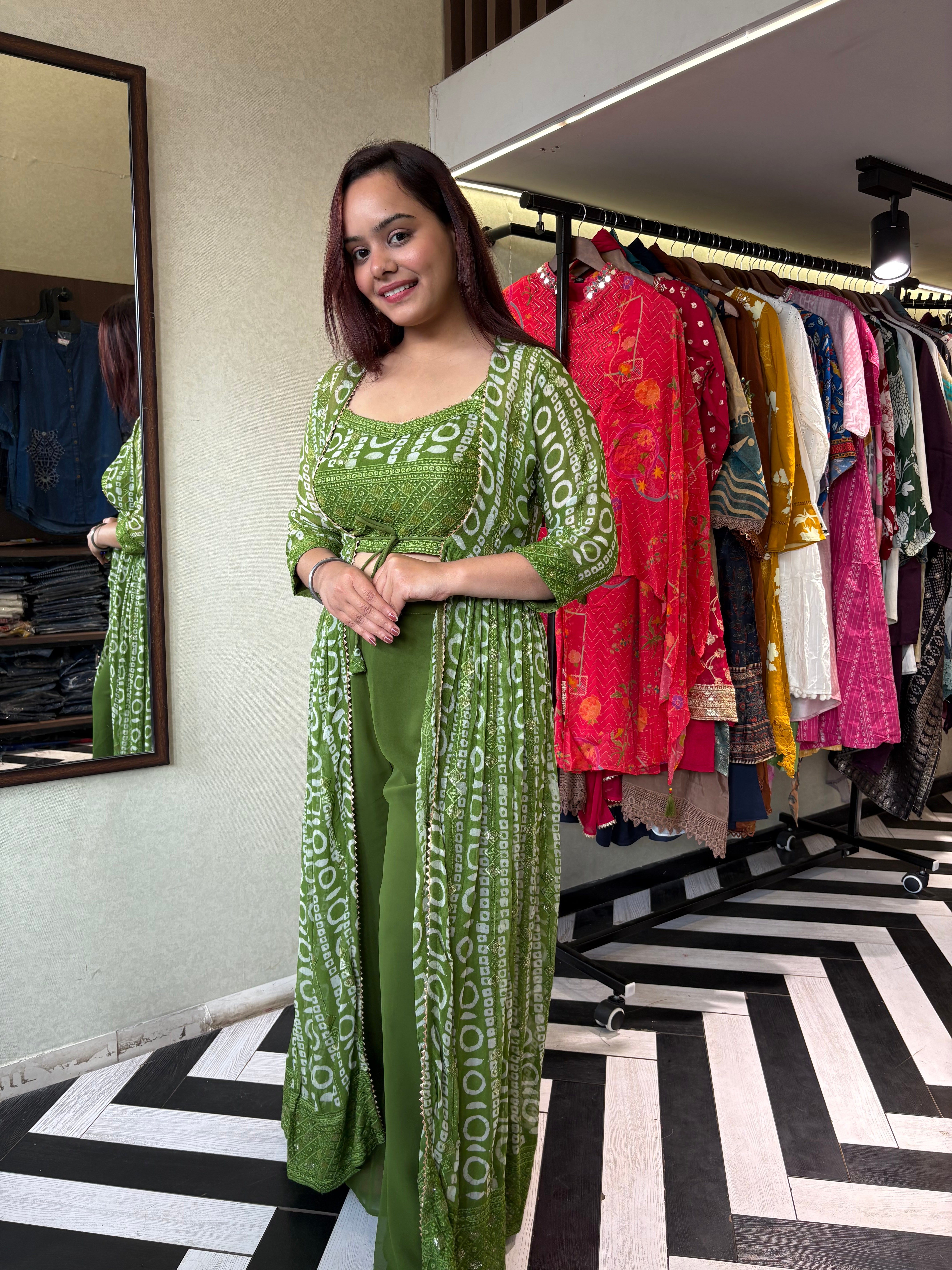 Image of Pure Georgette 3 Piece with Hand work