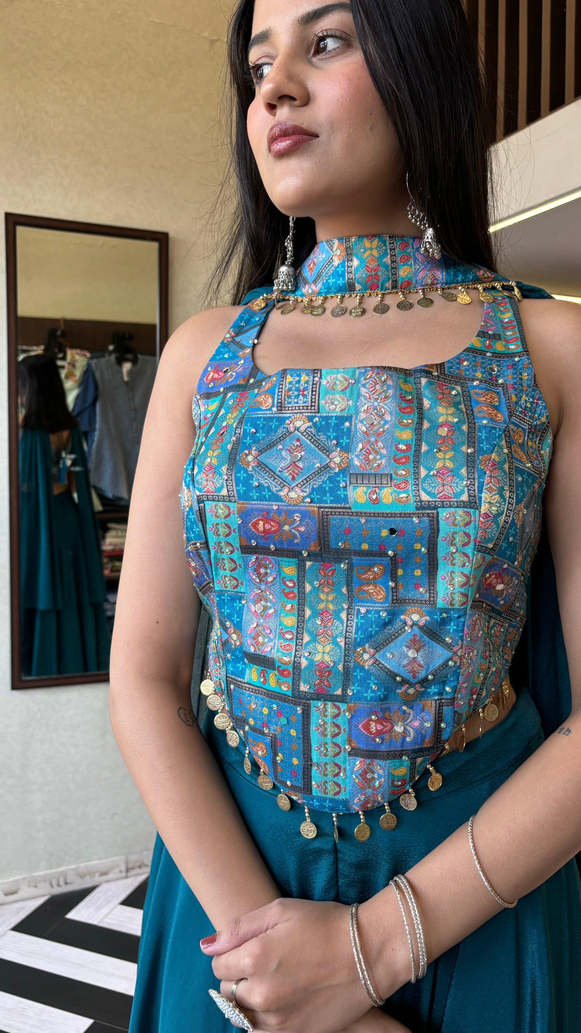 Pure Georgette Indo western 3 Piece