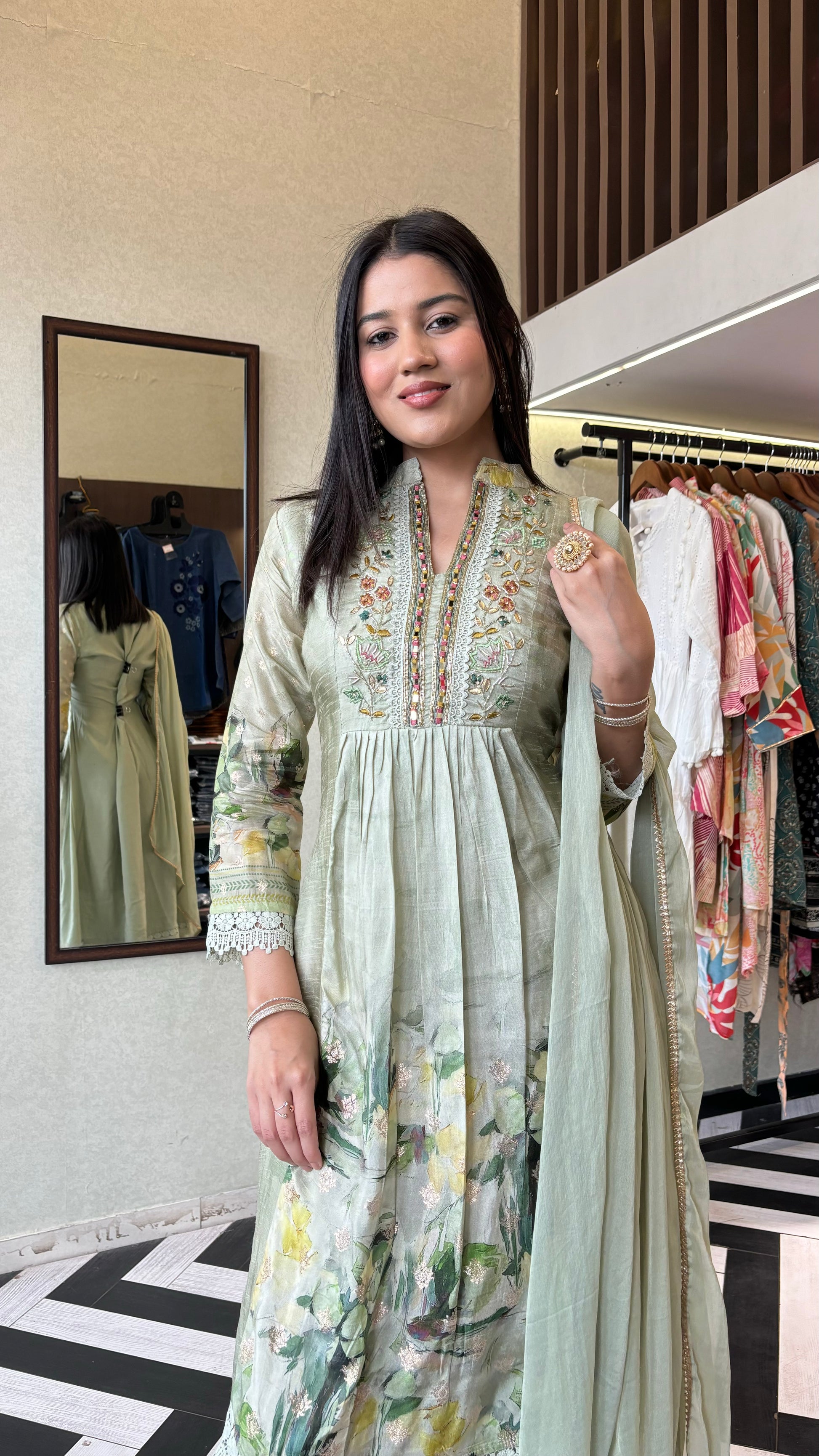 Pure Georgette 3 Piece with Hand work