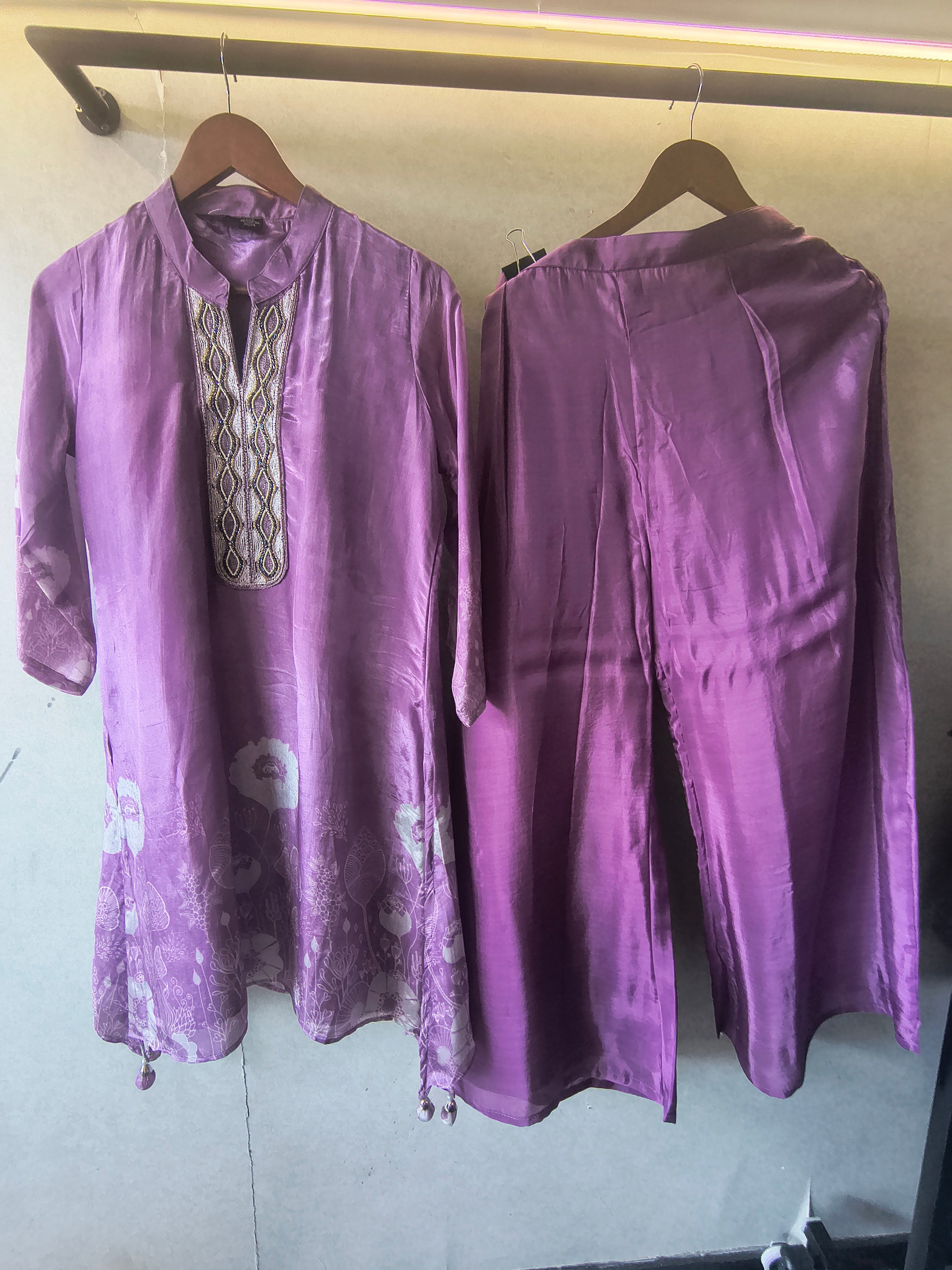 Lavender Mist Embellished Floral Co-Ord Set