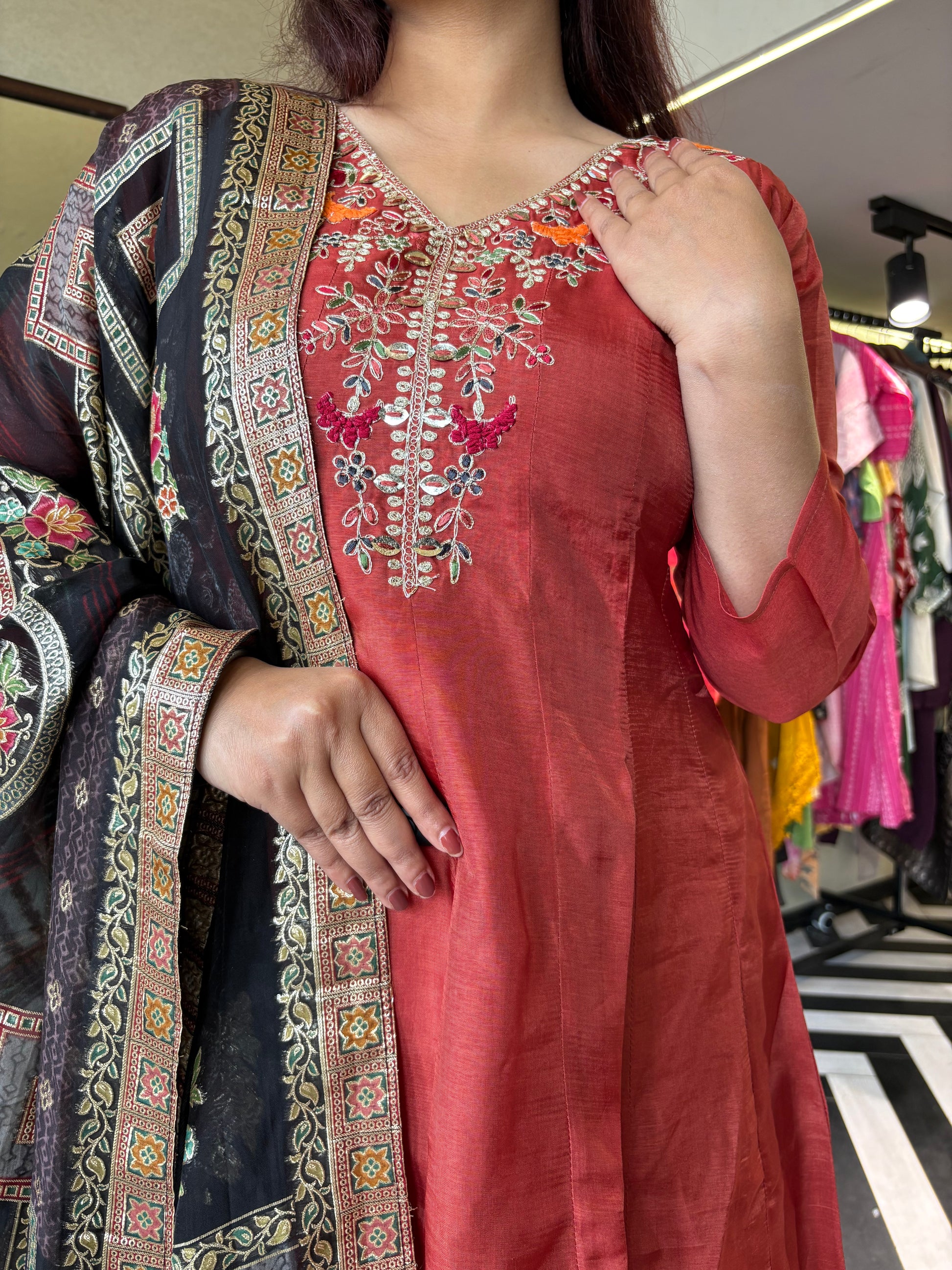 Pure Georgette 3 Piece with Hand work