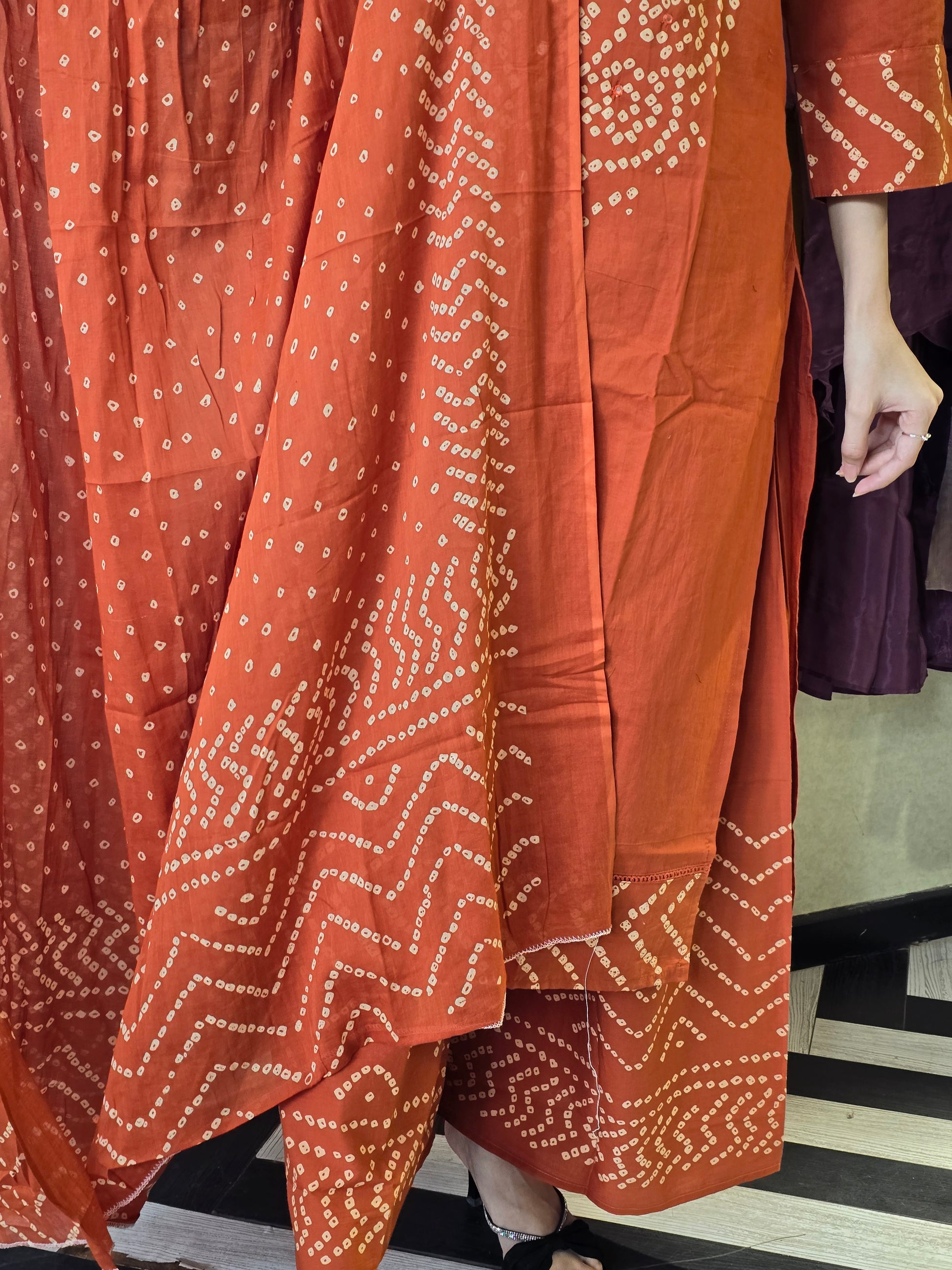 Pure Mull Cotton Bandhani 3 Piece Set