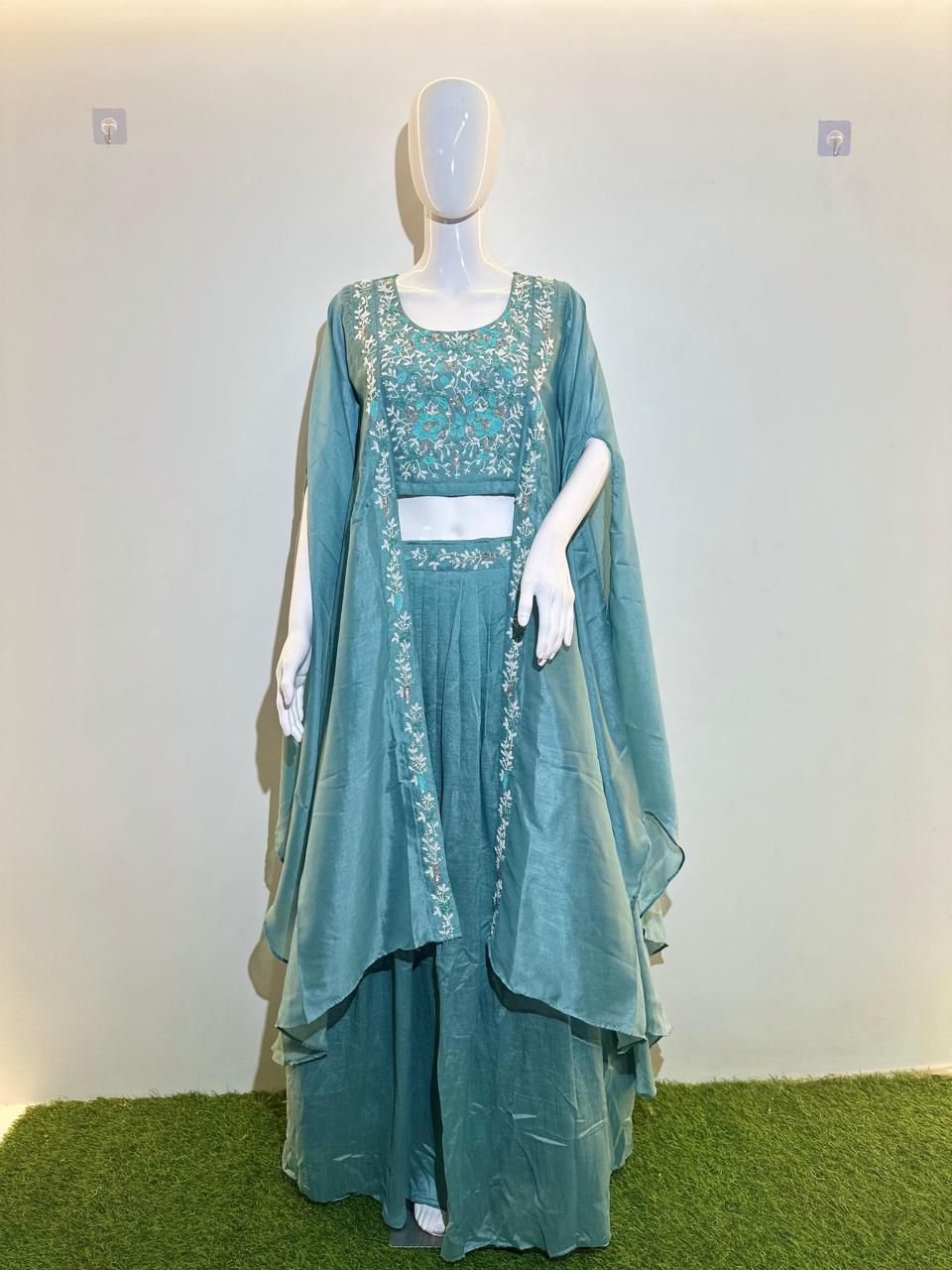 Image of Pure Silk 3 Piece Indo western
