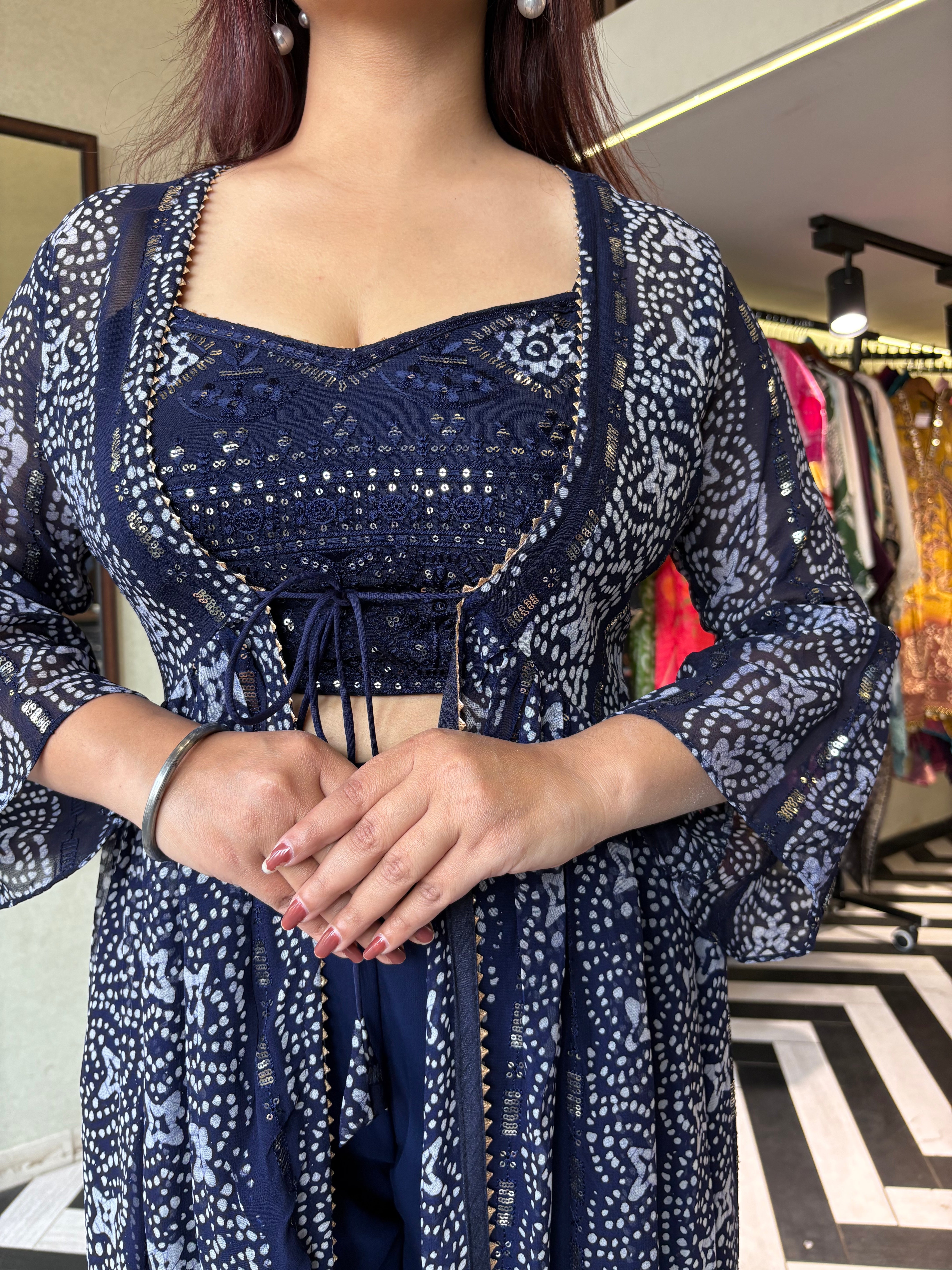 Image of Pure Georgette 3 Piece with Hand work