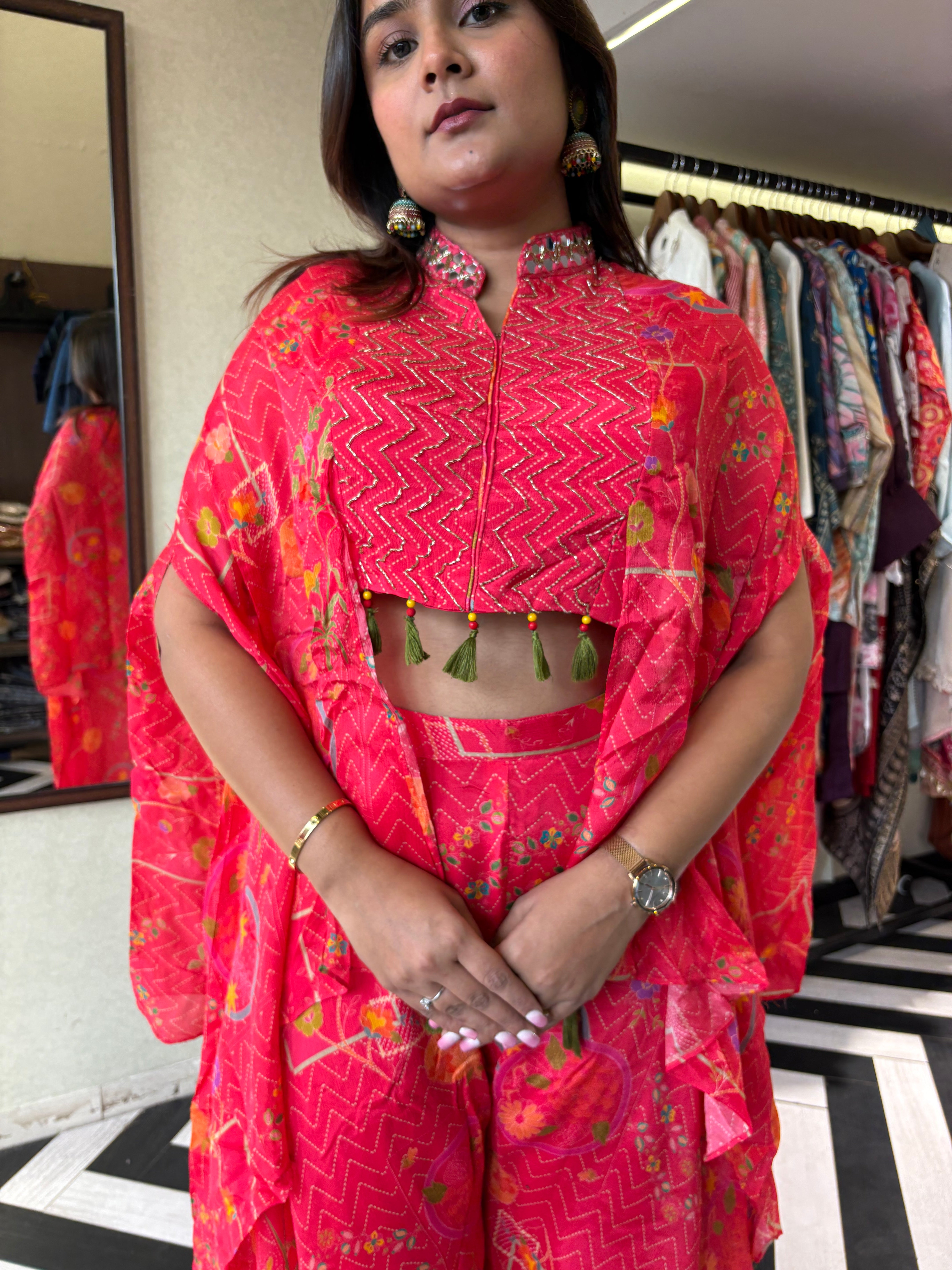 Image of Pure Chinnon 3 Piece with Hand work