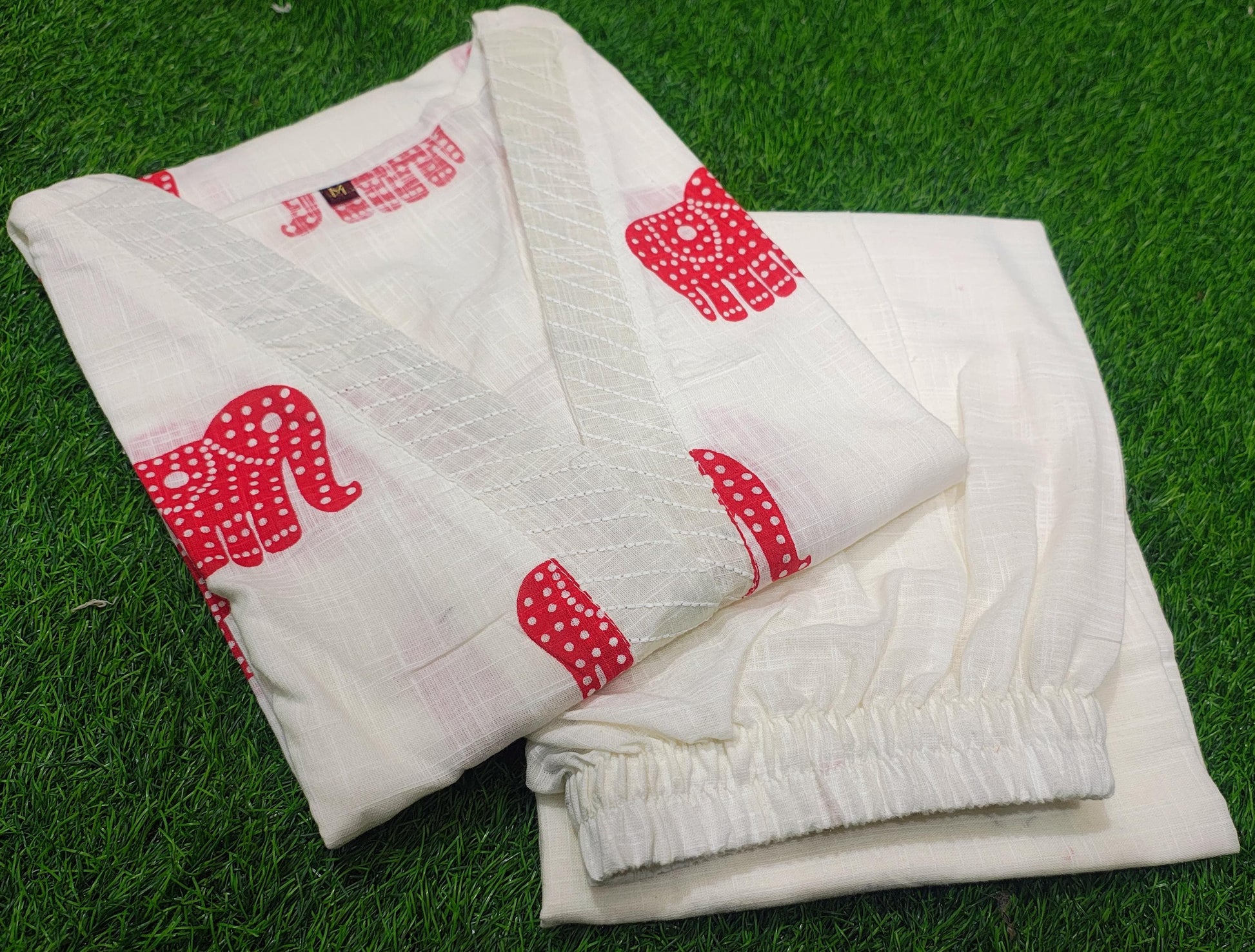 Explore Breathable & Embroidered and beautiful elephant print all over kurti Co-ord Sets your go-to for any occasion