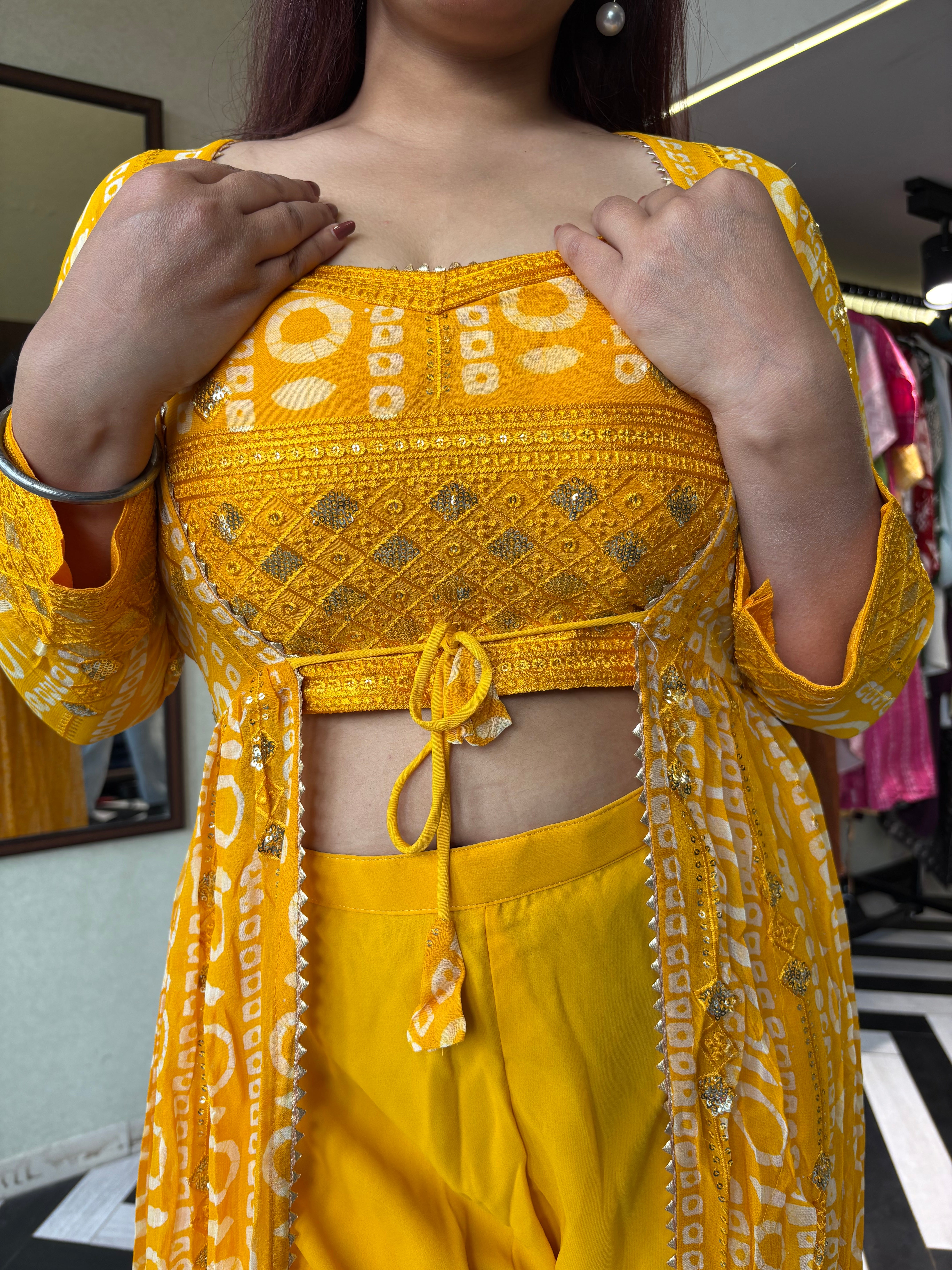 Image of Pure Georgette 3 Piece with Hand work