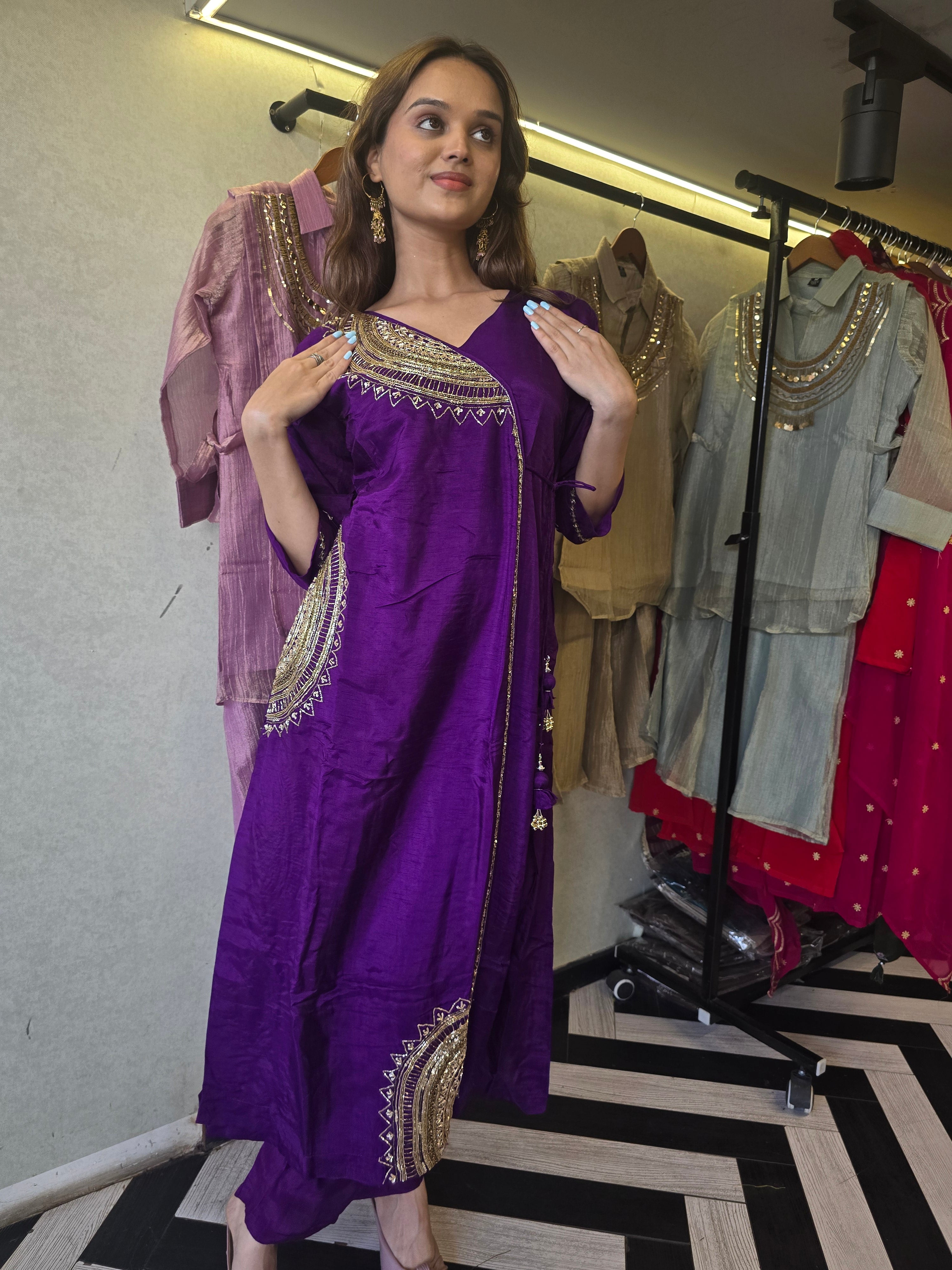 Image of Pure Russian Silk with Hand Work