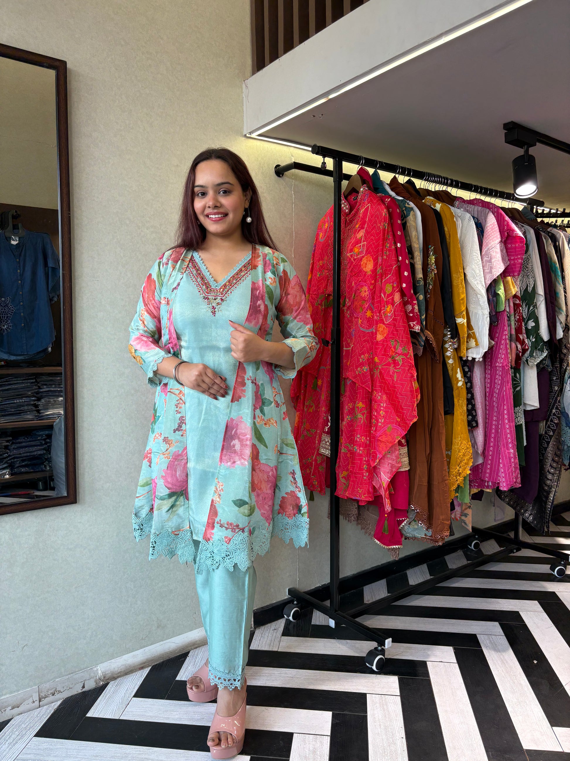 Pure Georgette 3 Piece with Hand work