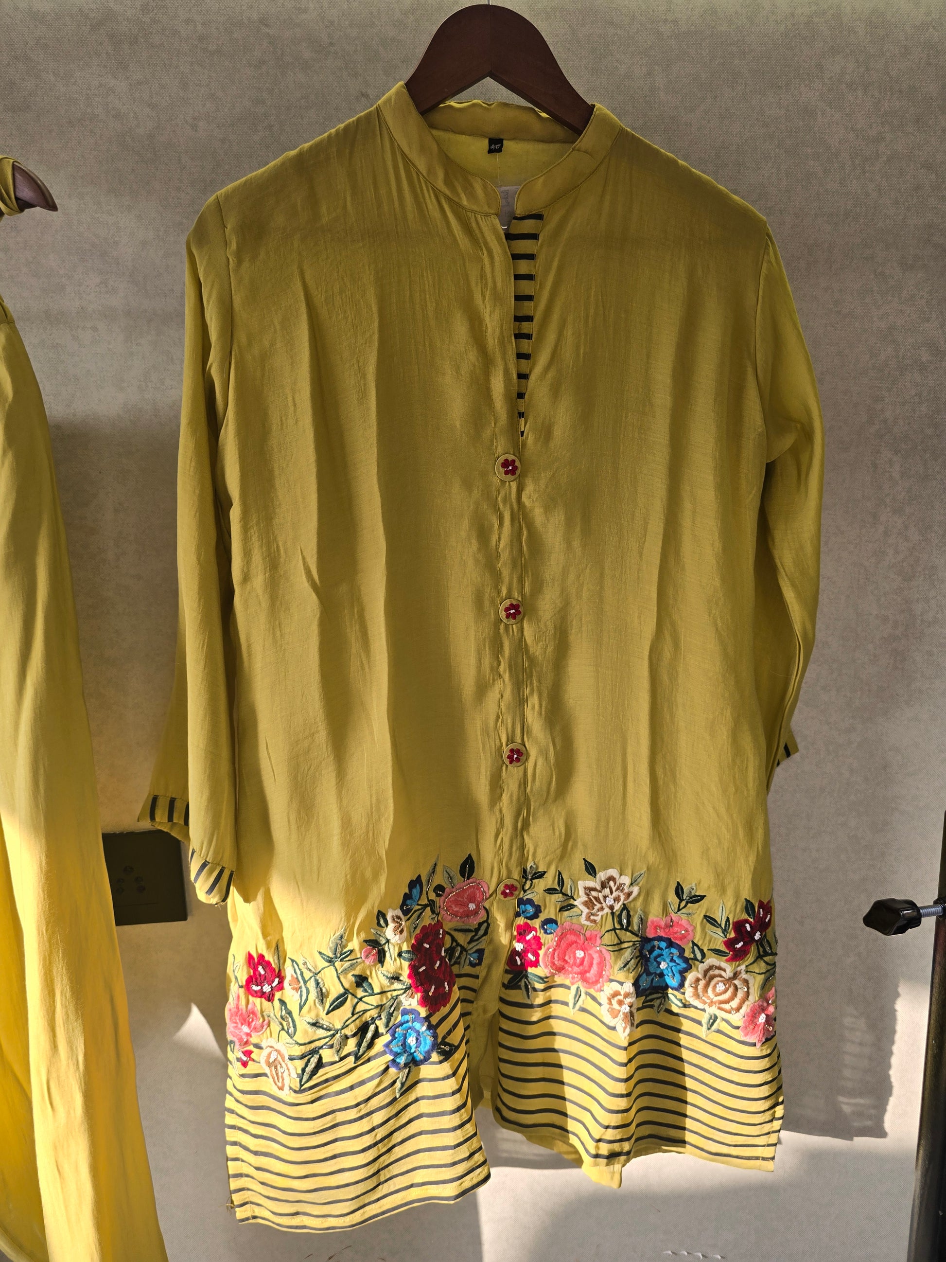 Mustard Floral Embroidered Co-Ord Set