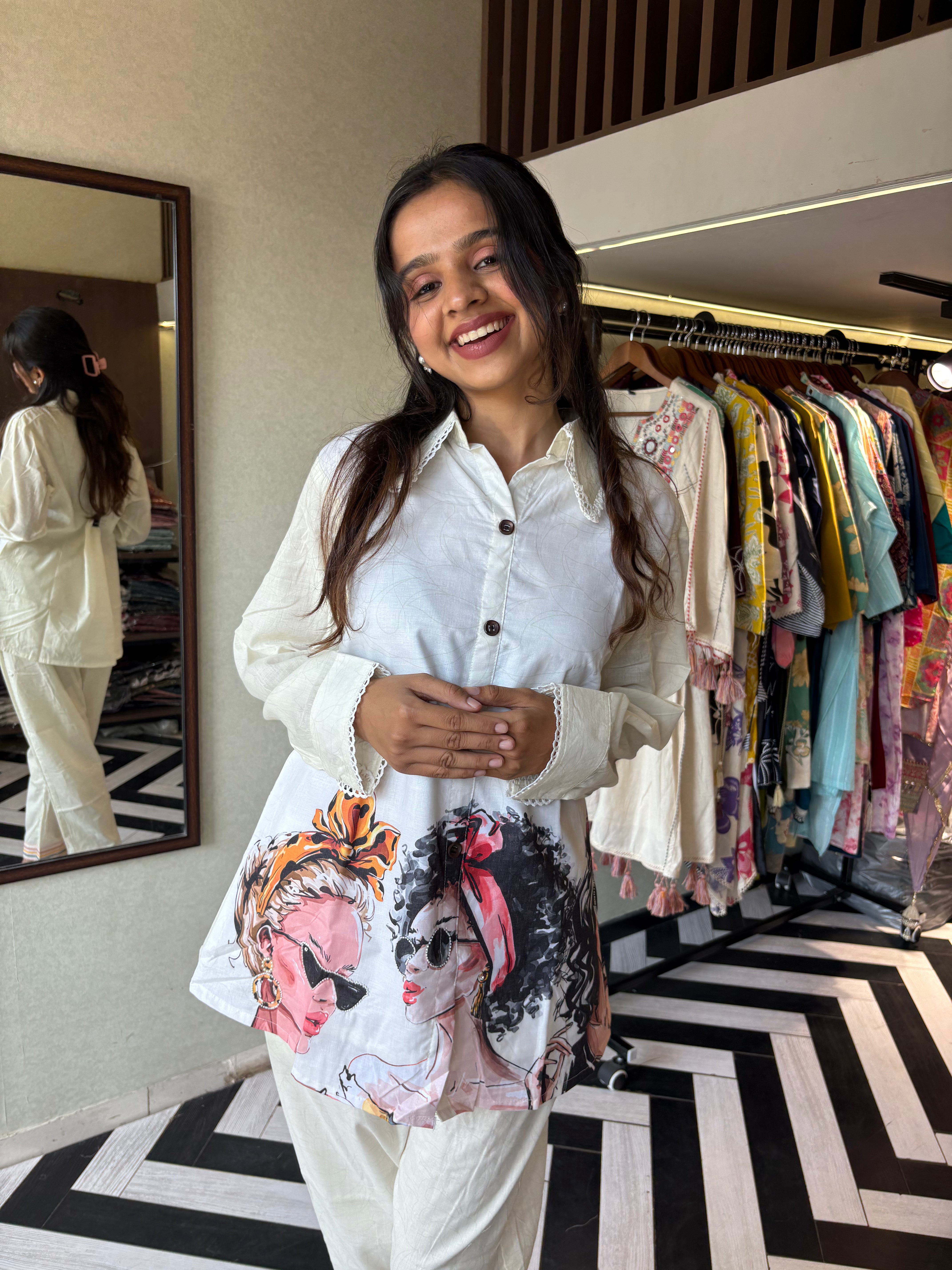 Image of Bold Prints. Breezy Feels. Beautiful You!

Unleash your everyday fashion with this pure cotton designer coord set in stunning figure prints! Soft, breathable & statement-making - it's your go-to pick for daily elegance and weekend flair.