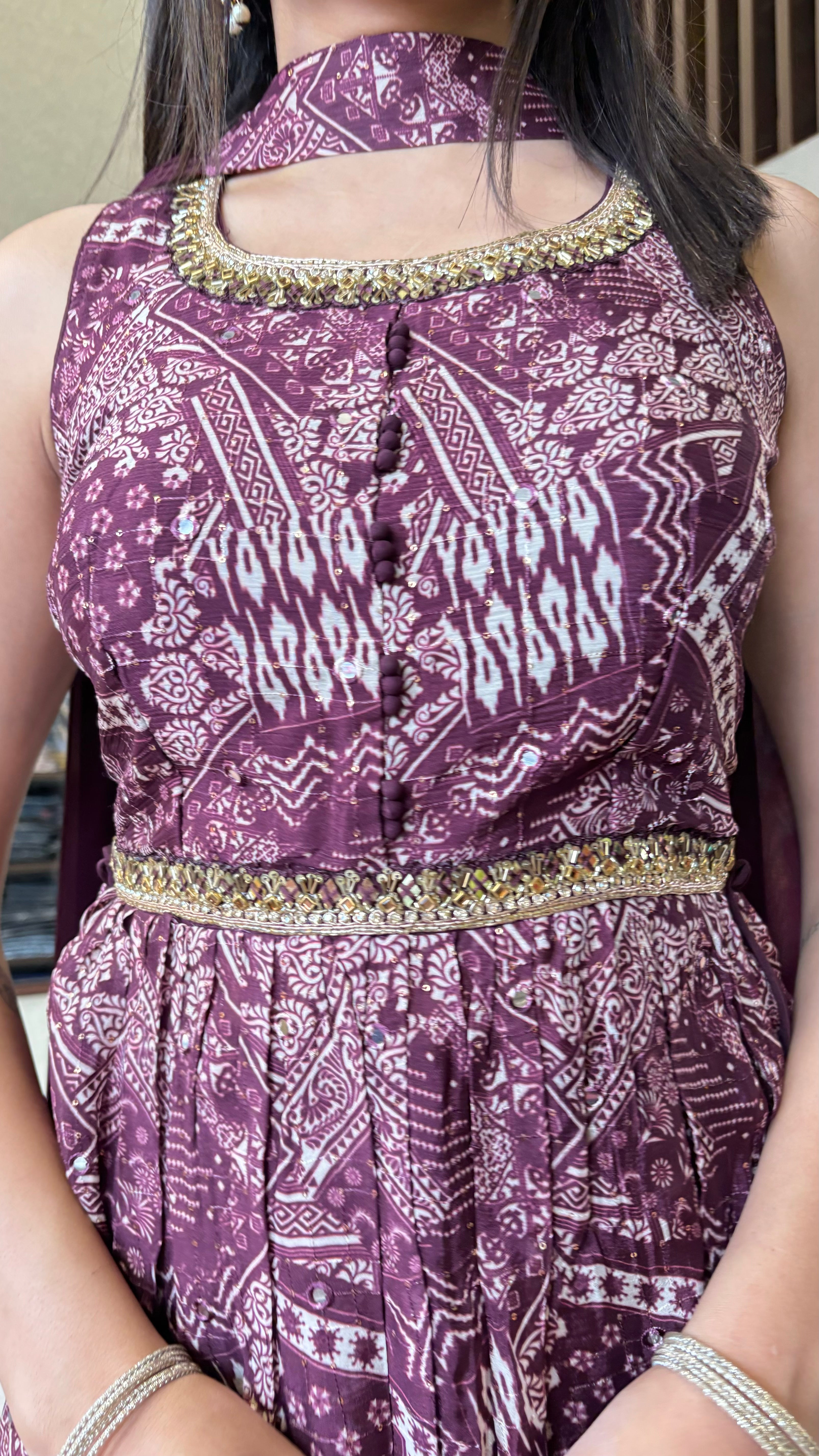 Image of Pure Chinnon 3 Piece with Hand work