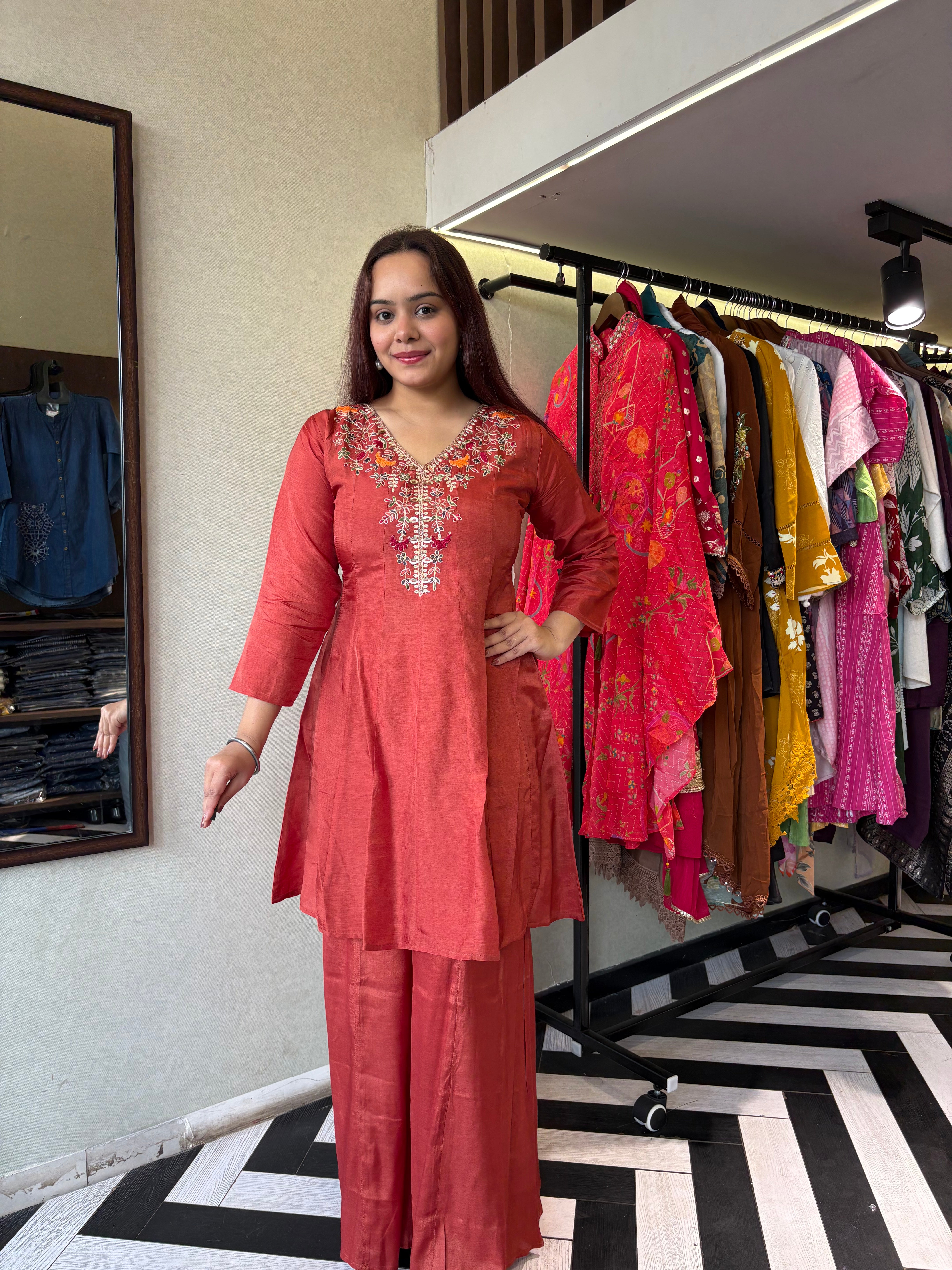 Image of Pure Georgette 3 Piece with Hand work