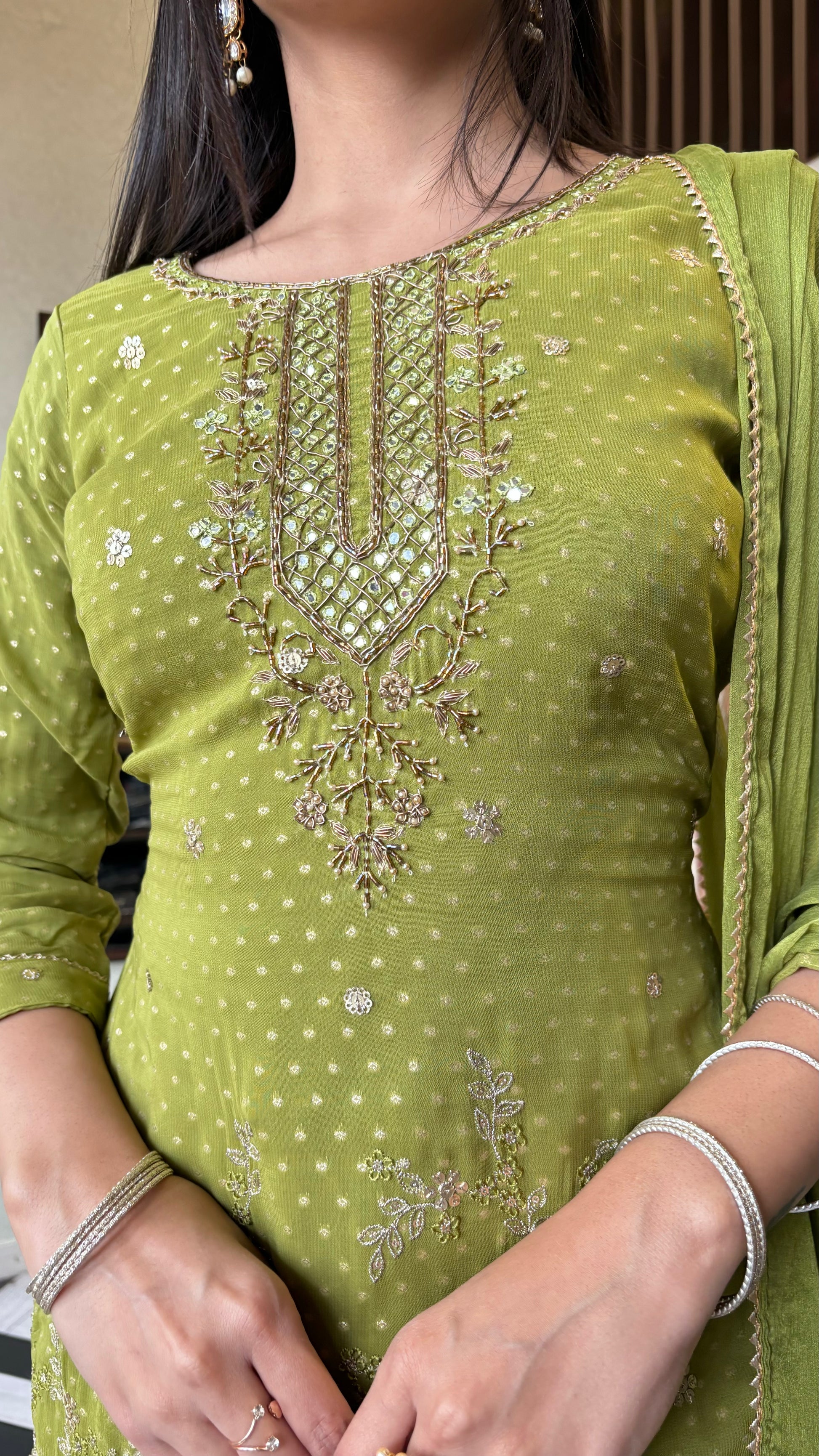 Pure Organza 3 Piece with Hand work