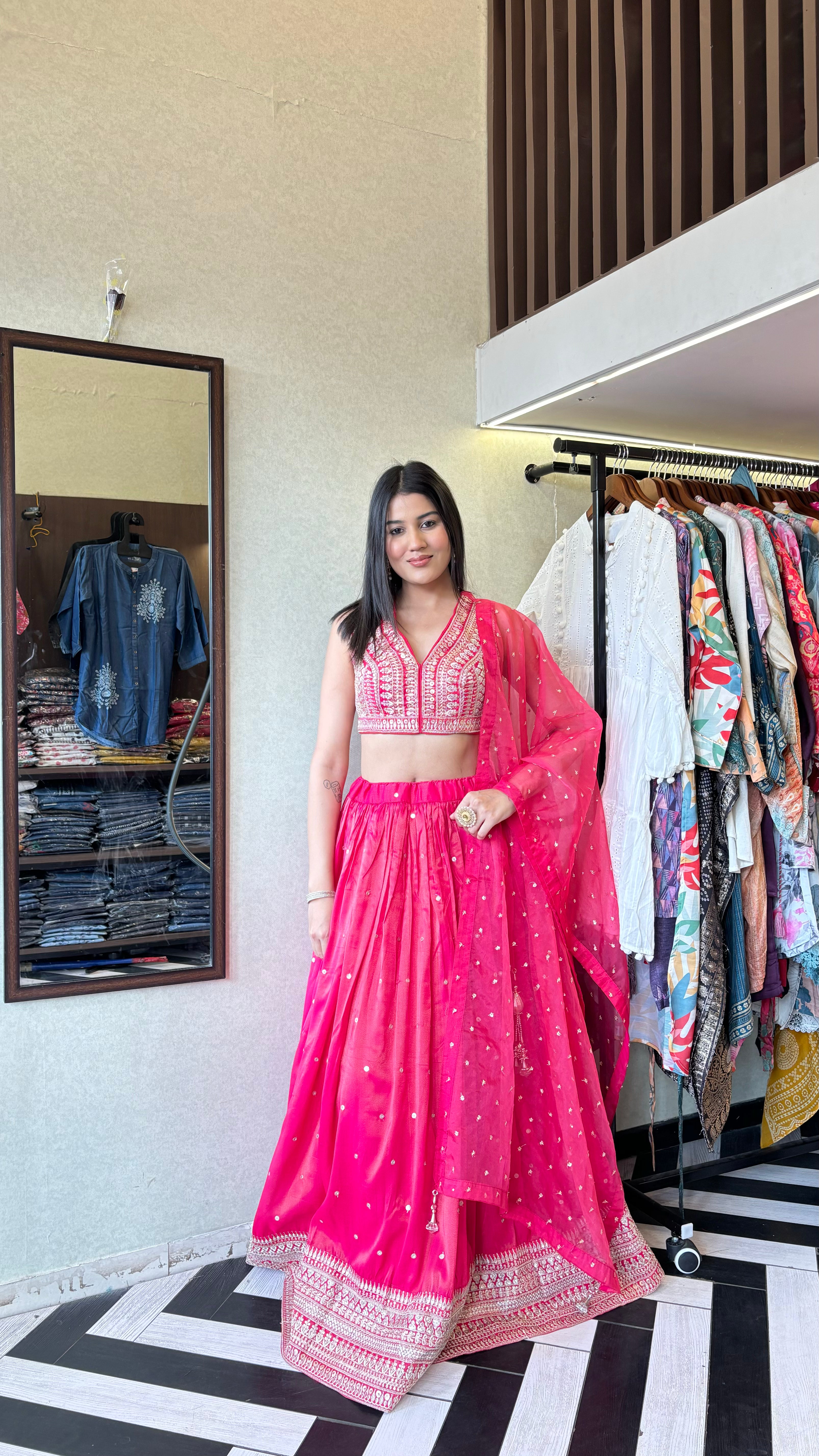 Pure Shimmer 3 Piece with Hand work