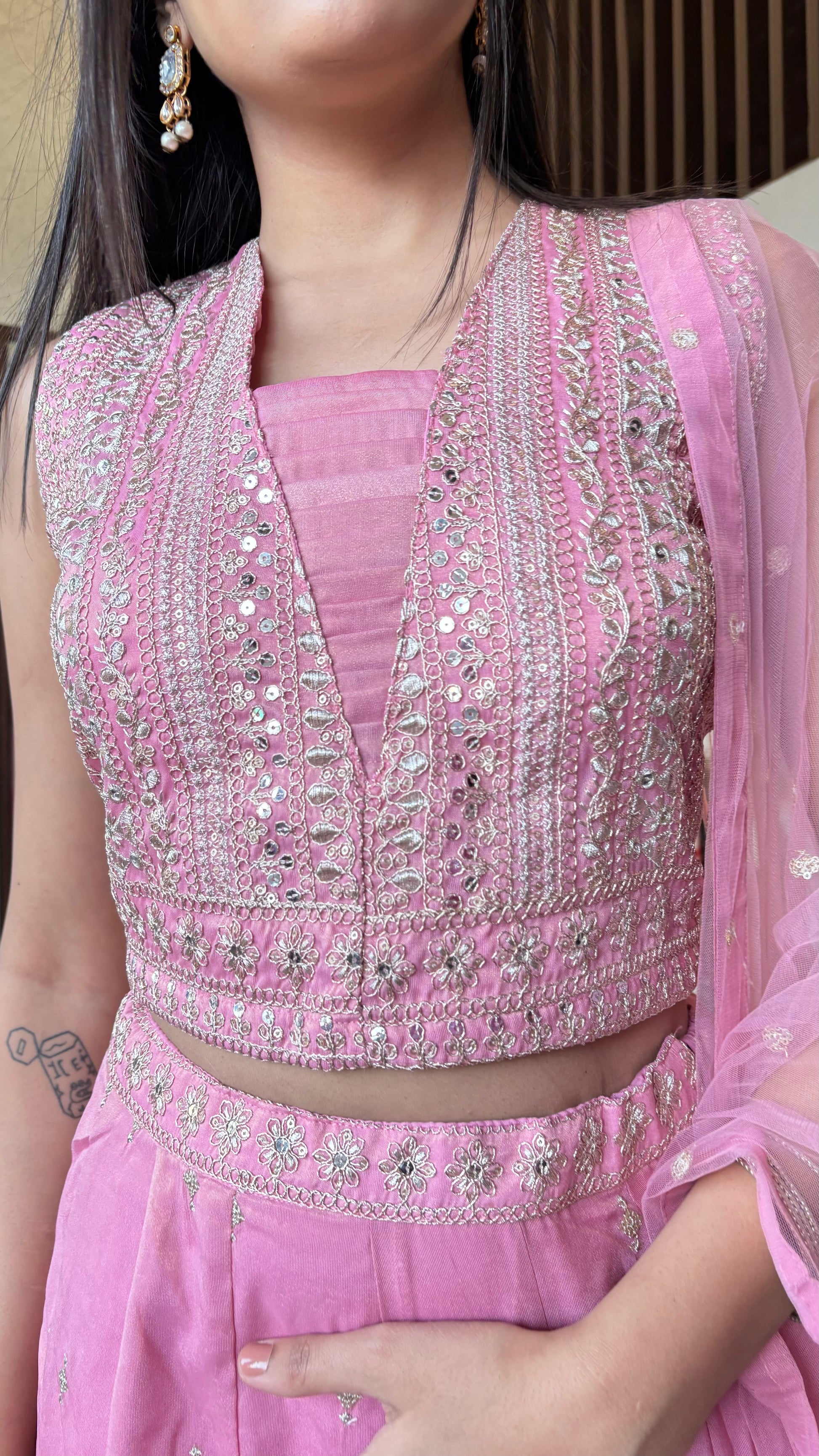 Pure Shimmer 3 Piece with Hand work