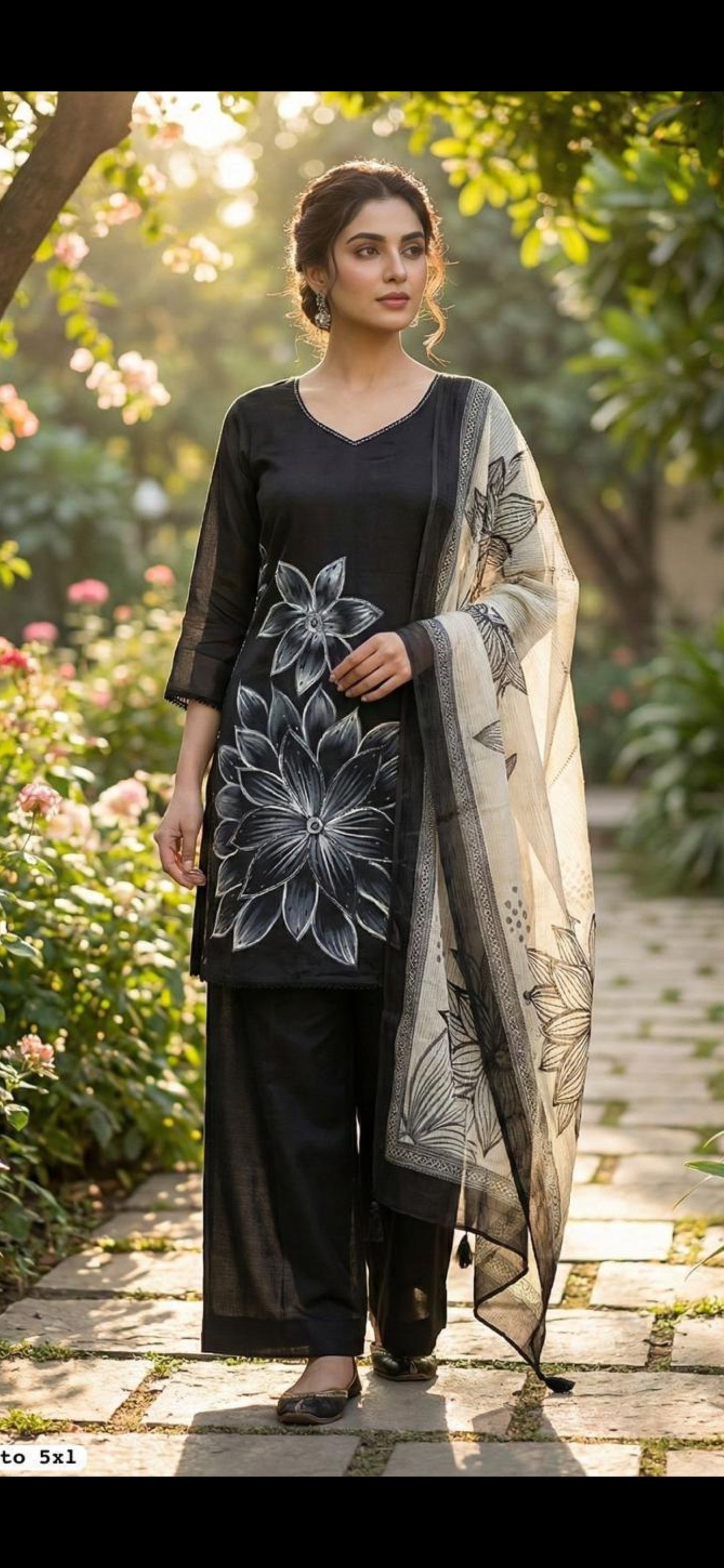 Pastel Pure Silk 3 Piece Kurti Set with Hand work