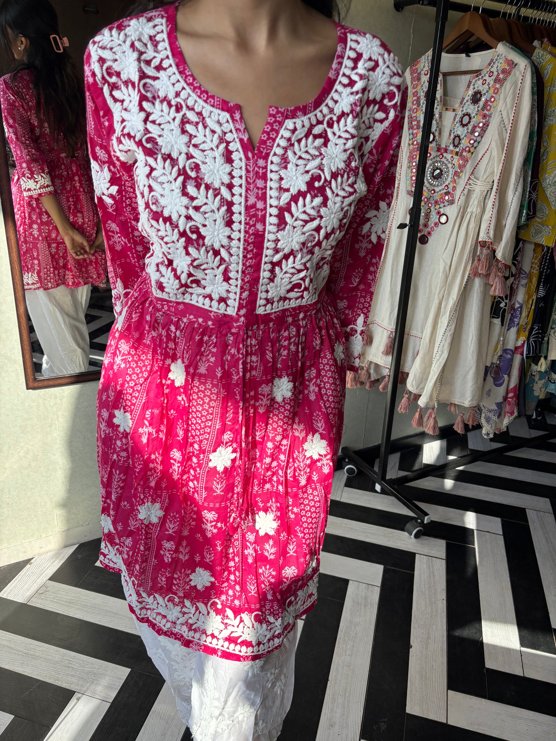 Pure Lucknowi 2 Piece Embroidery Coord Set