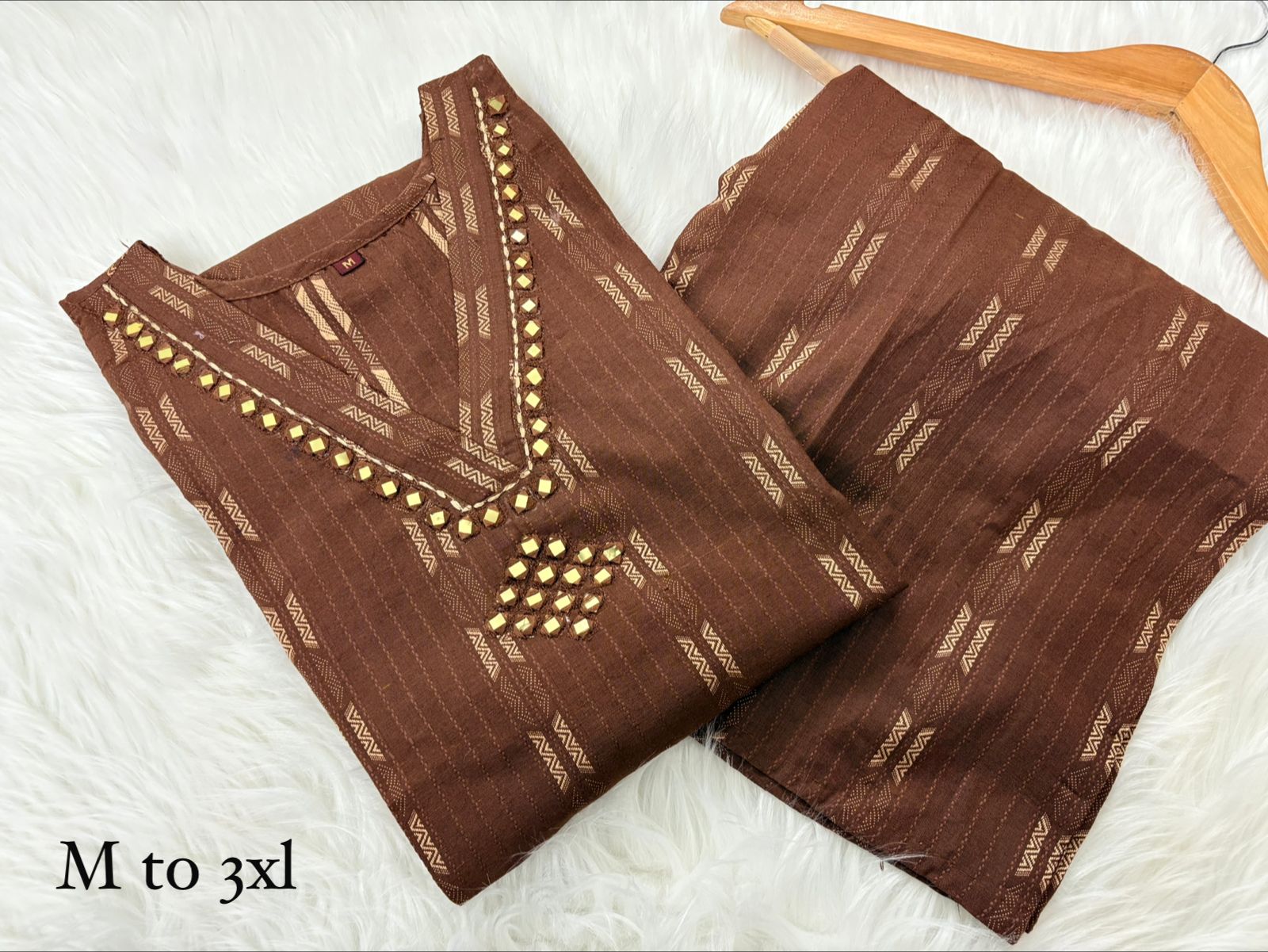 Pure Cotton 2 Piece Sleeveless Coord Set with original mirror work