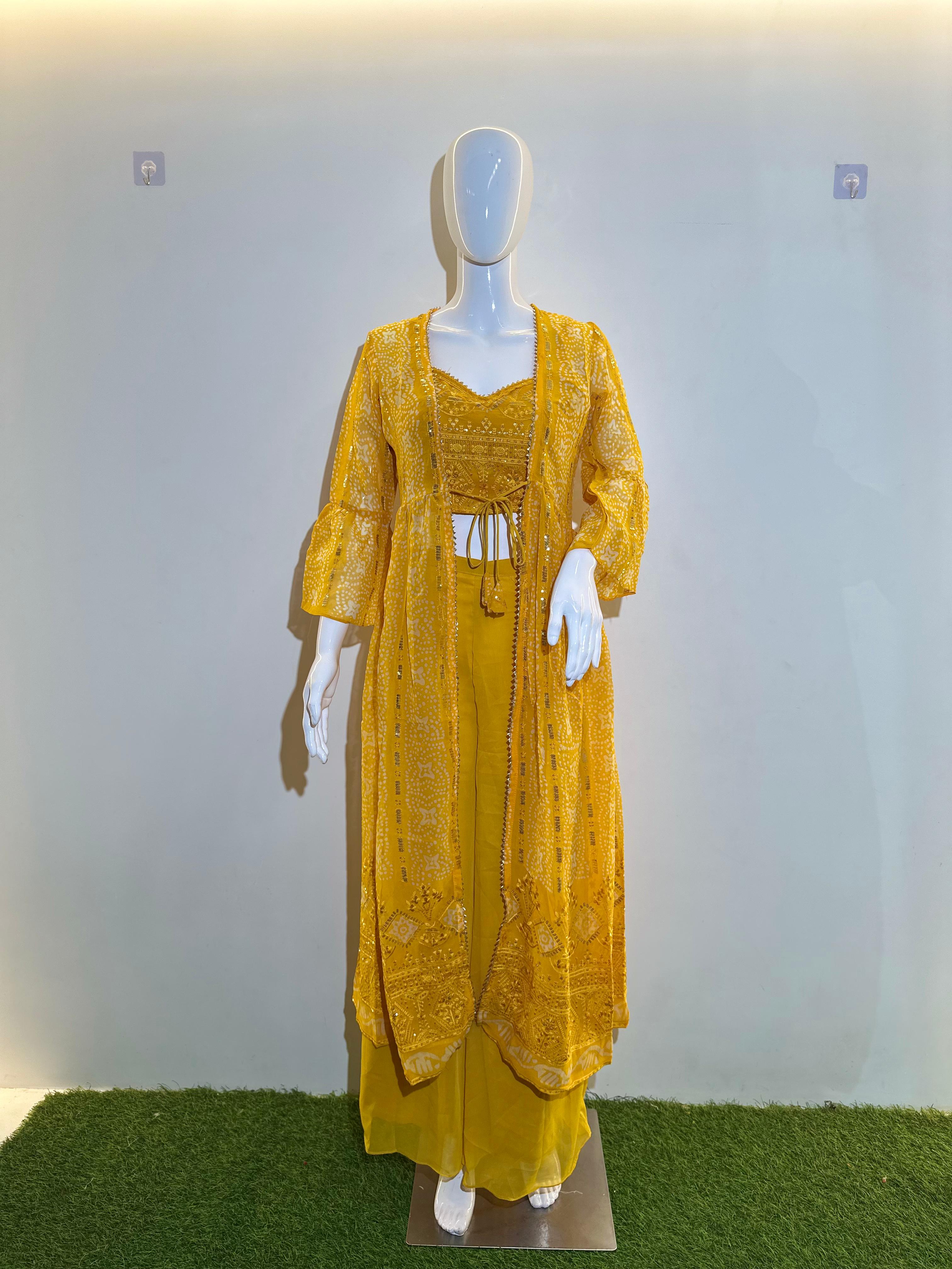 Image of Pure Silk 3 Piece Indo western