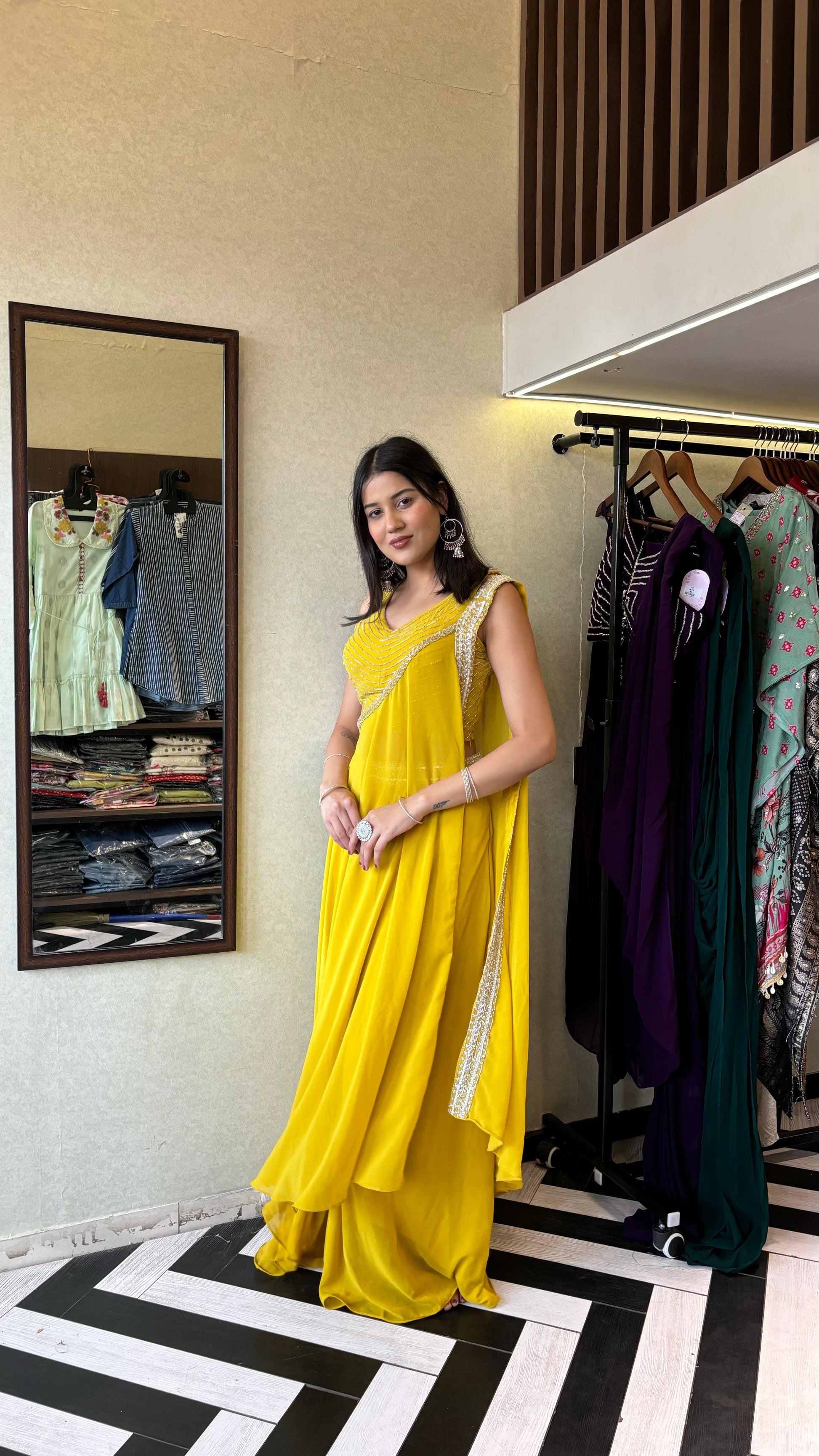 Pure Georgette Saree Style Indo western