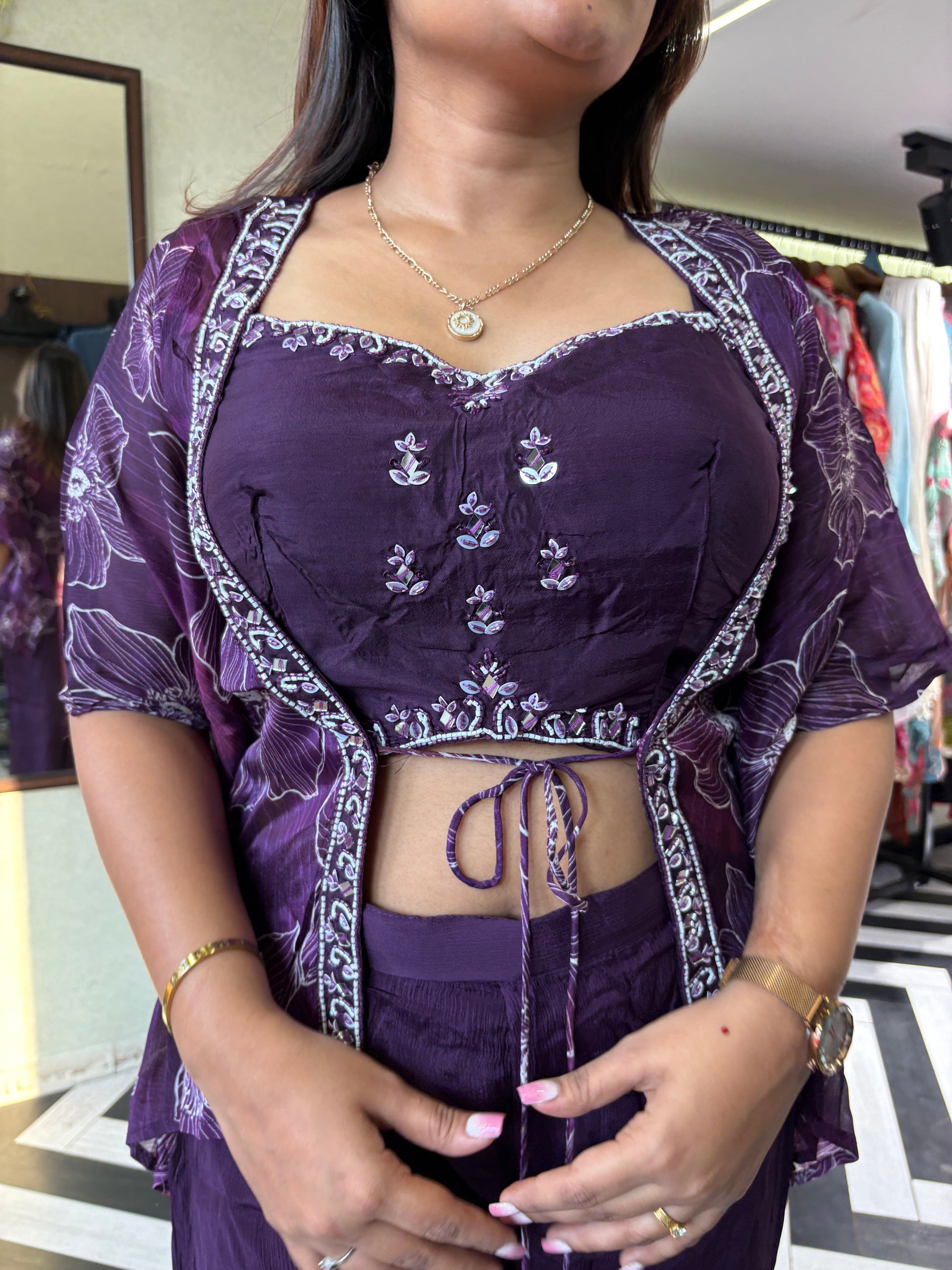 Pure Shimmer 3 Piece with Hand work