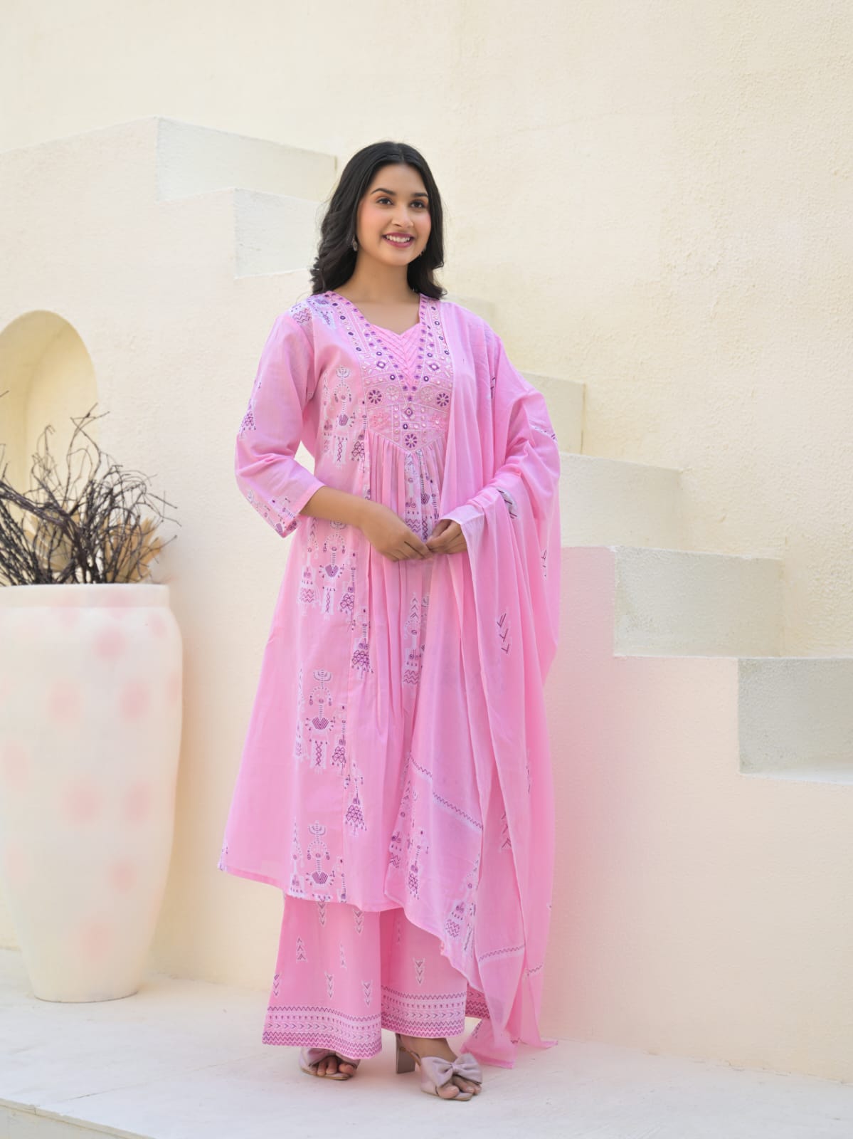Image of Cotton 3 Piece Kurti Set
