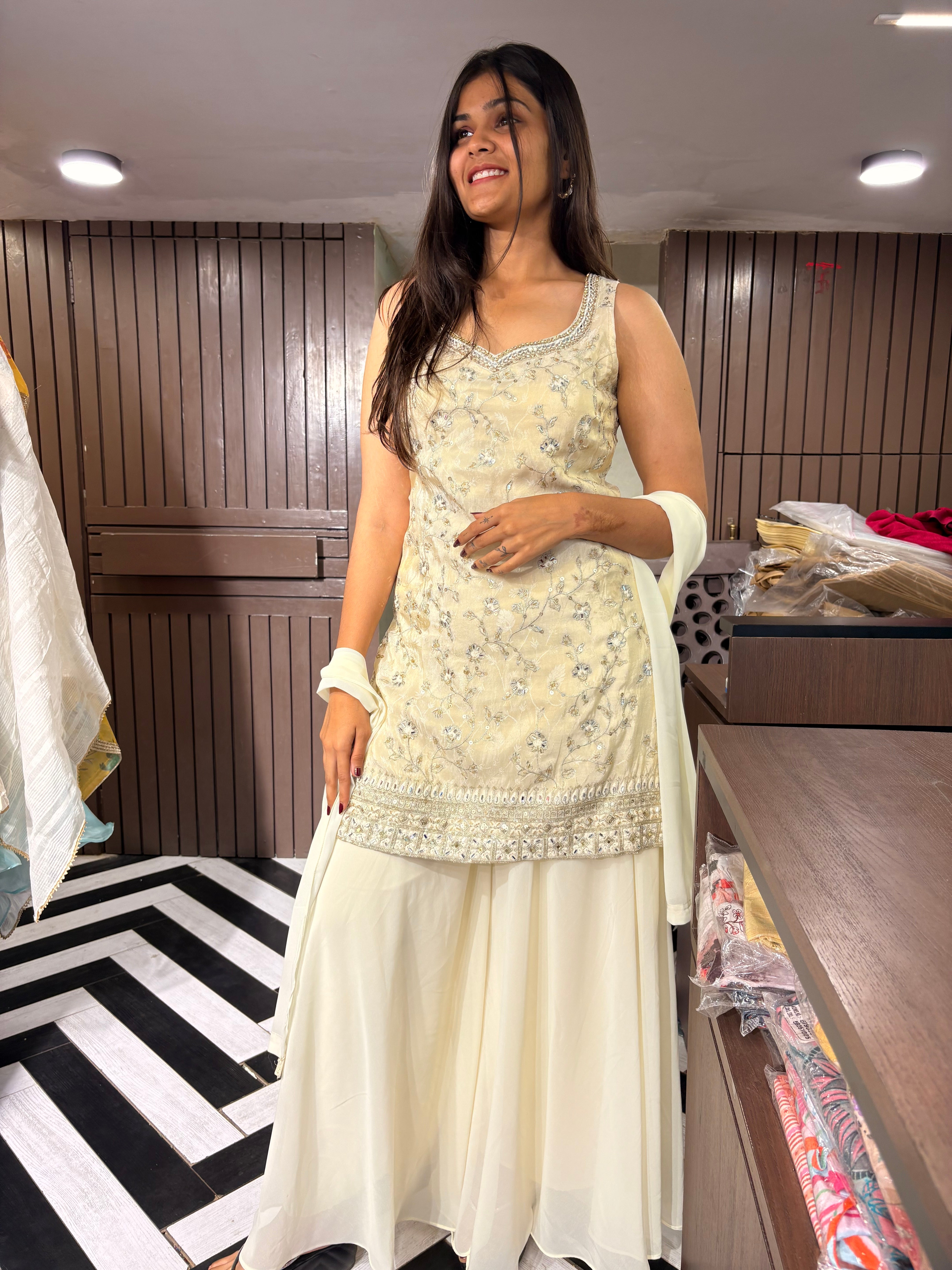 Pure Shimmer 3 Piece Indo western Set