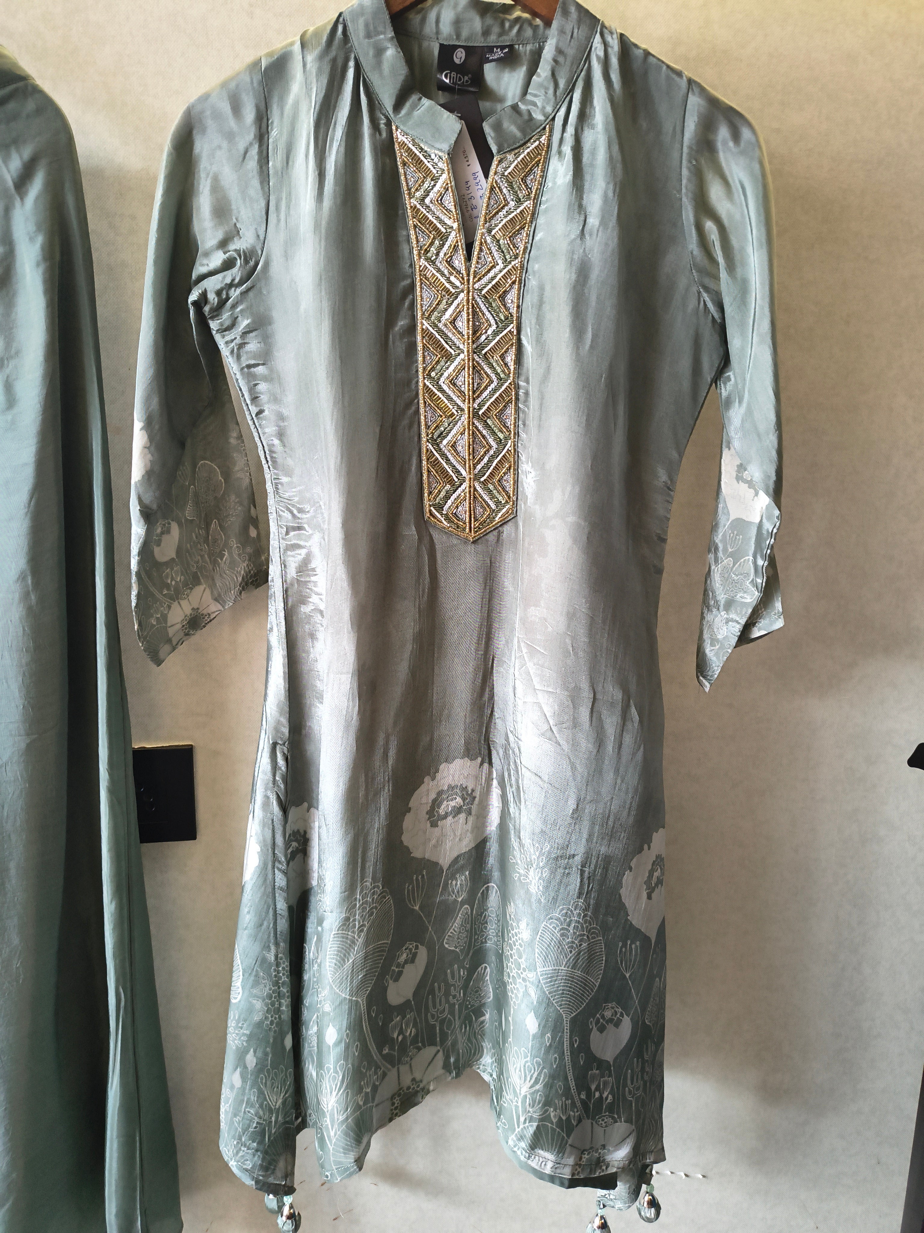 Image of Sage Green Embellished Floral Co-Ord Set