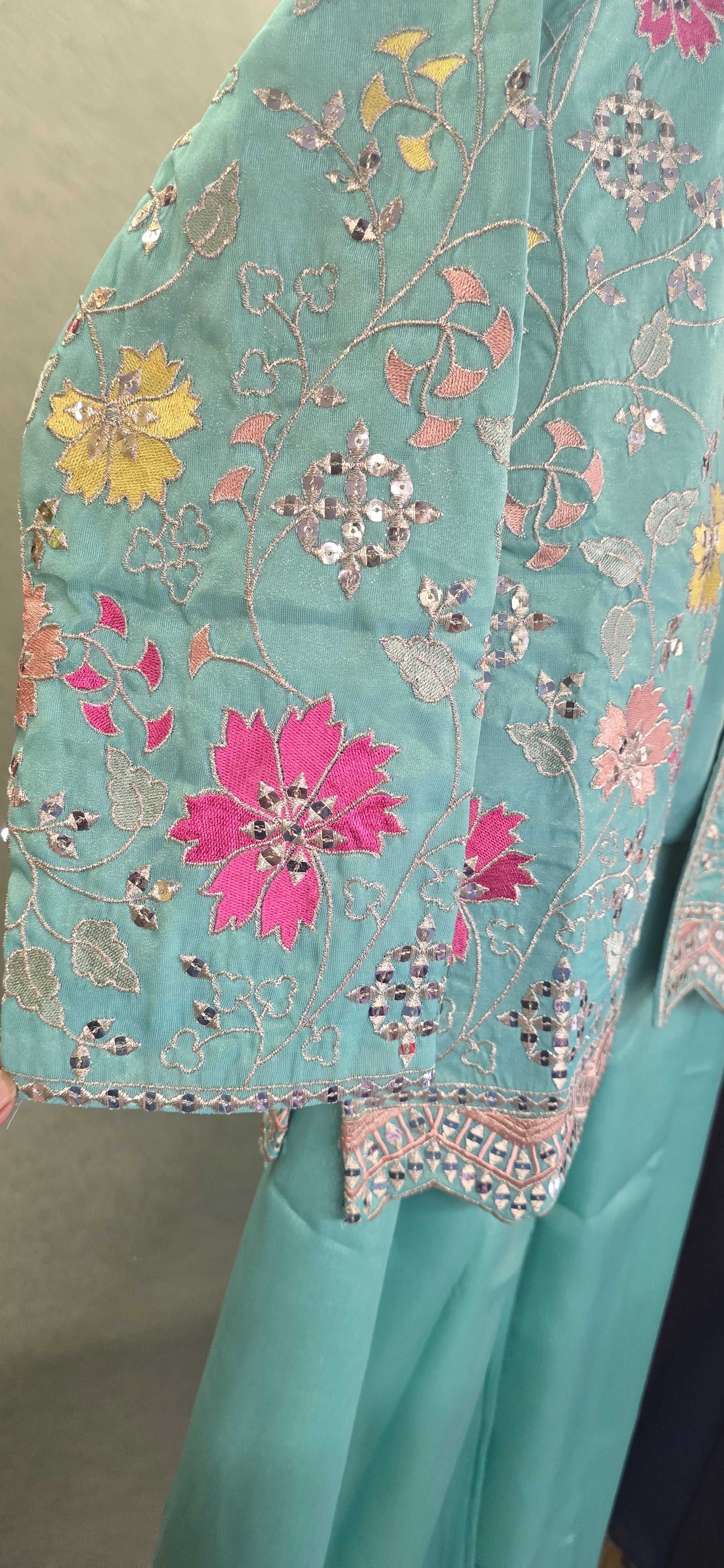 Image of Designer Indo Western Shimmer Fabric 3 piece