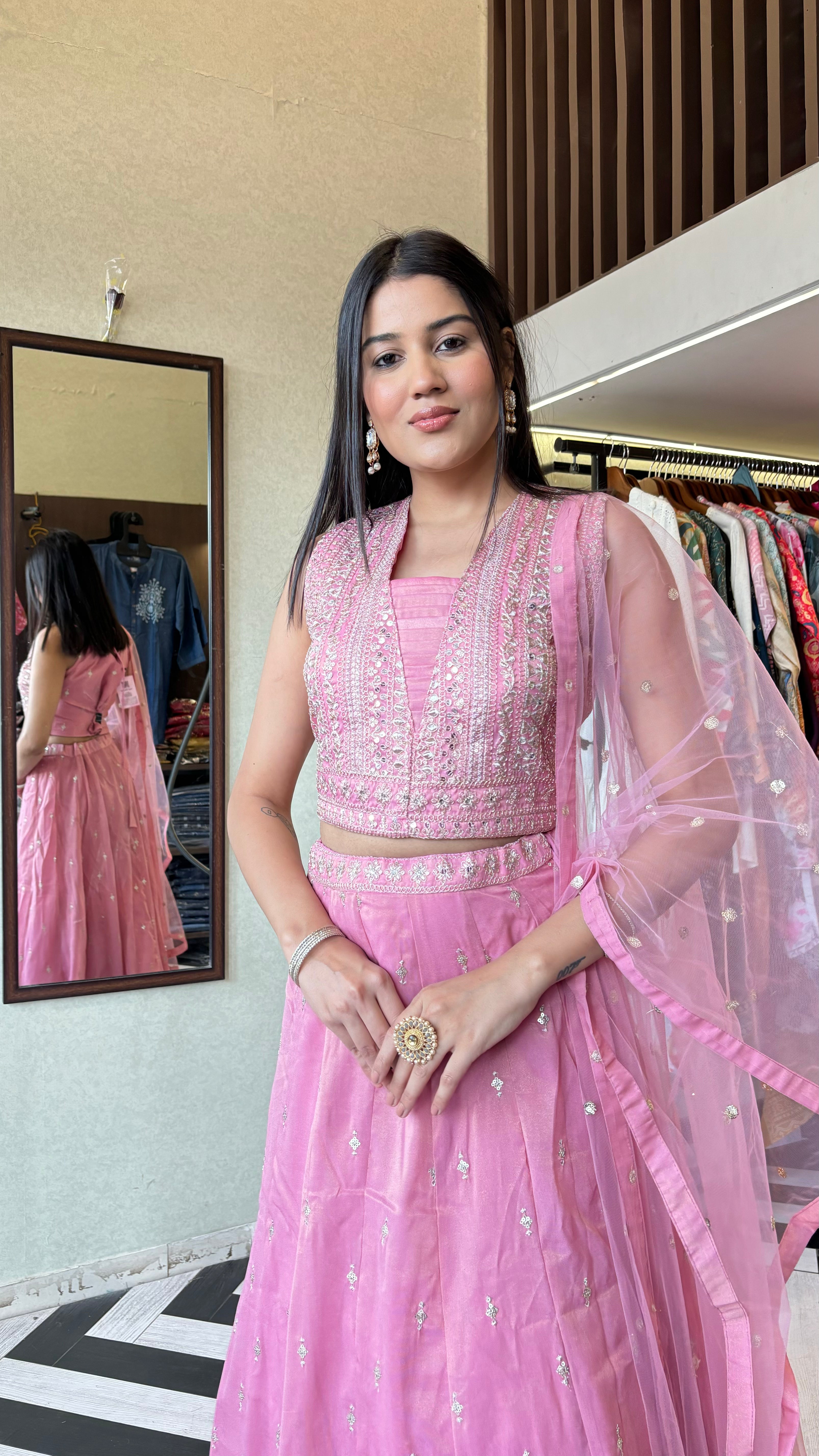 Image of Pure Shimmer 3 Piece with Hand work