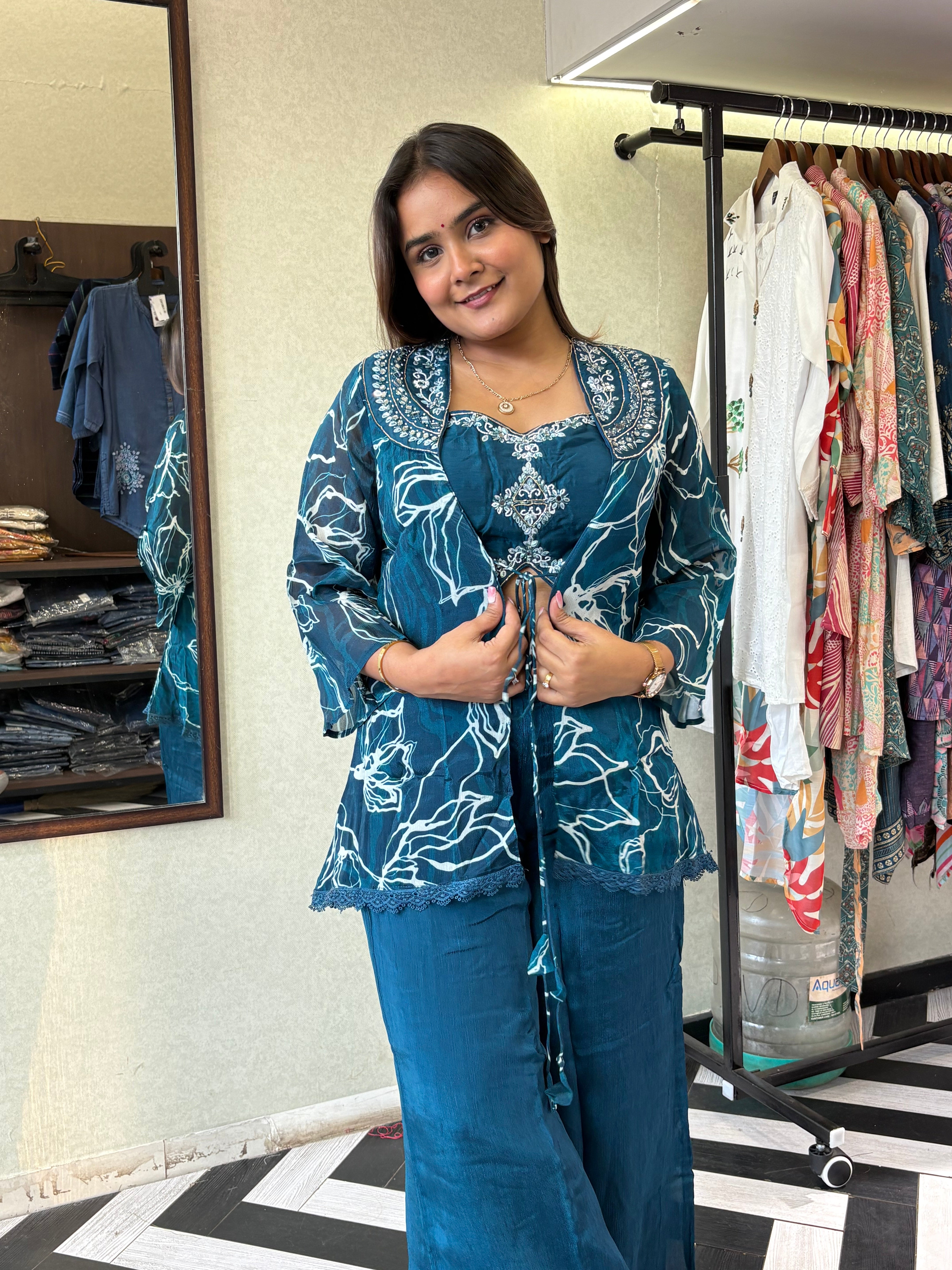 Image of Pure Shimmer 3 Piece with Hand work