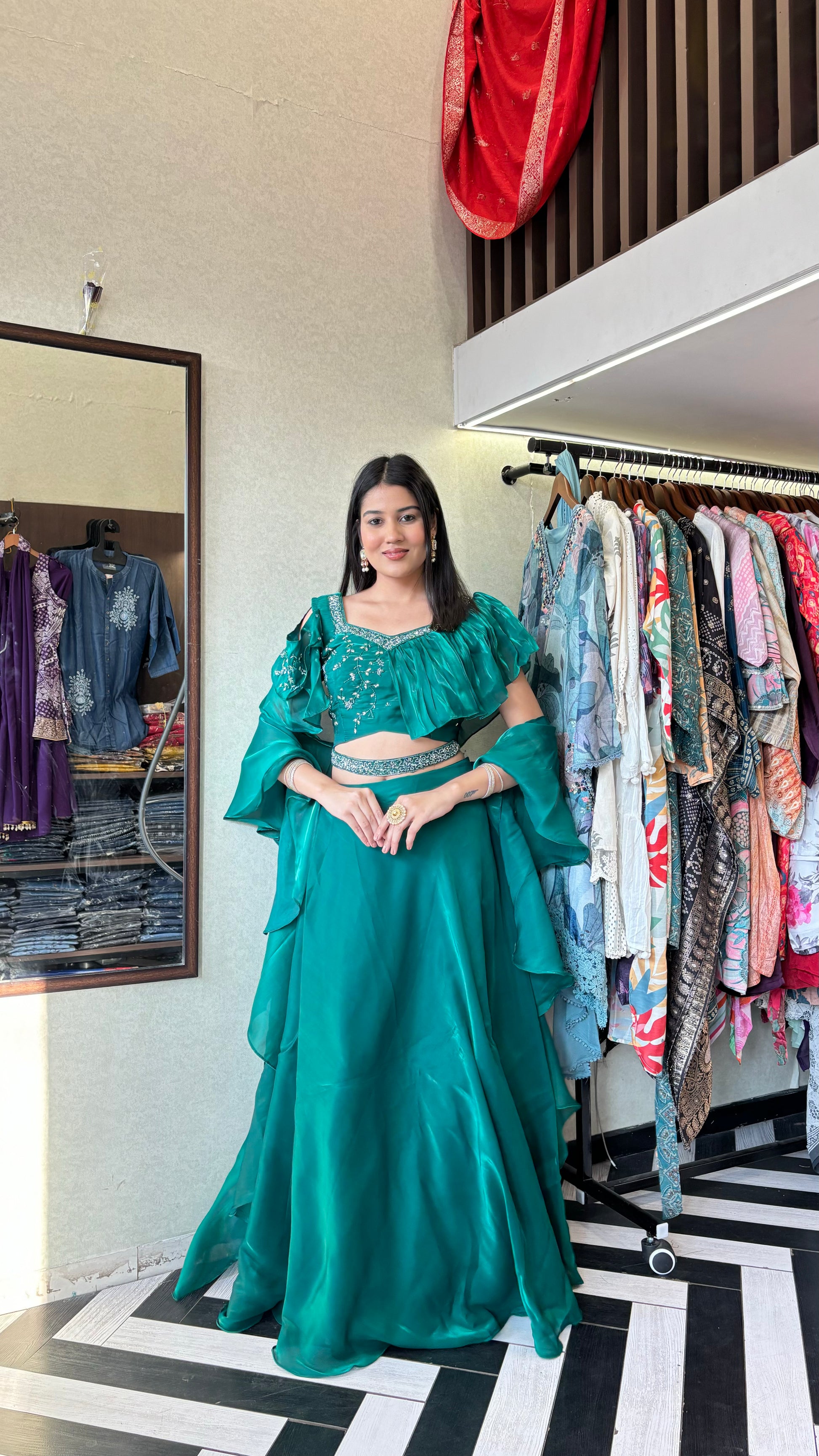 Pure Shimmer Indo western 3 Piece Set