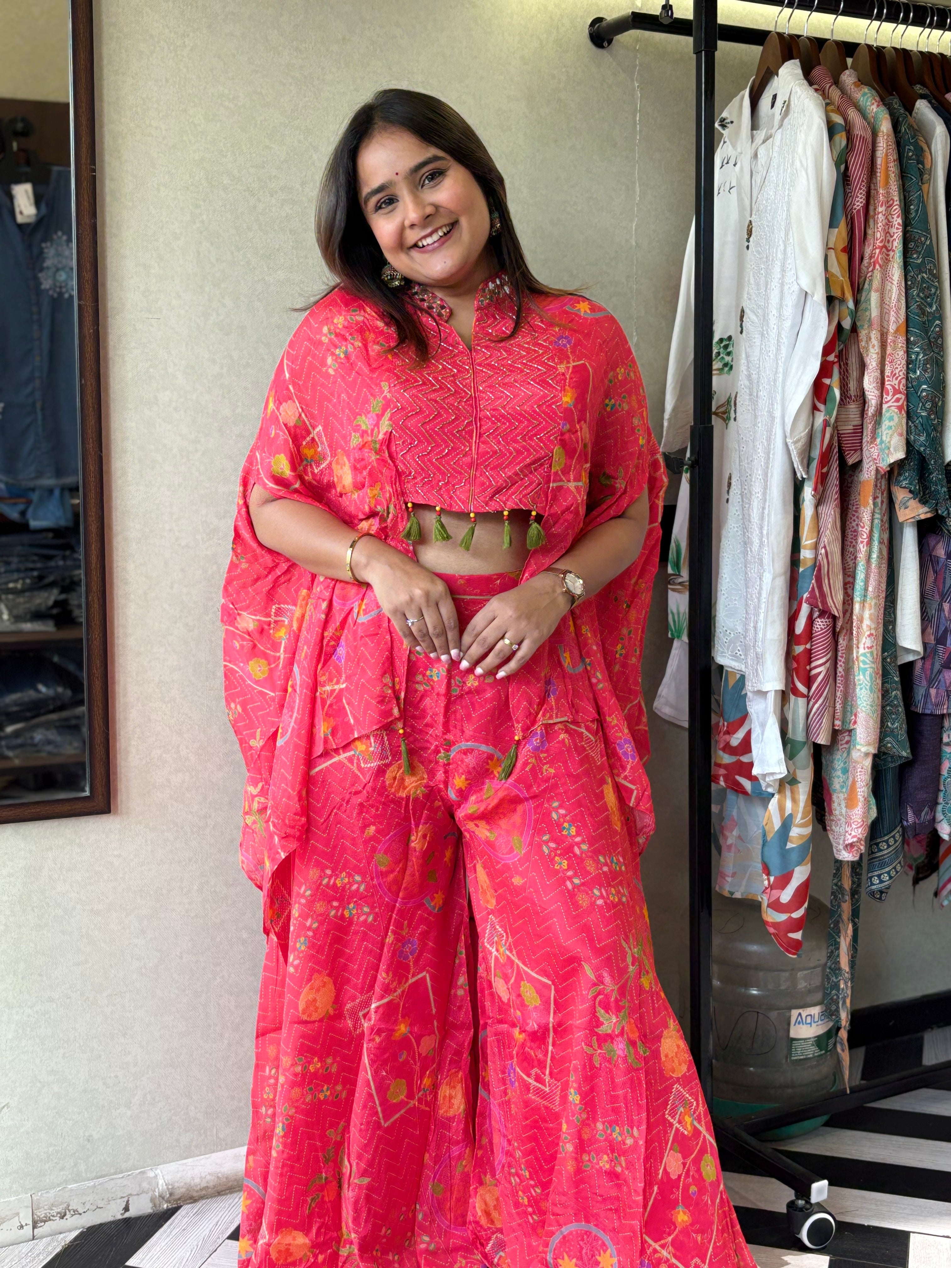 Image of Pure Chinnon 3 Piece with Hand work