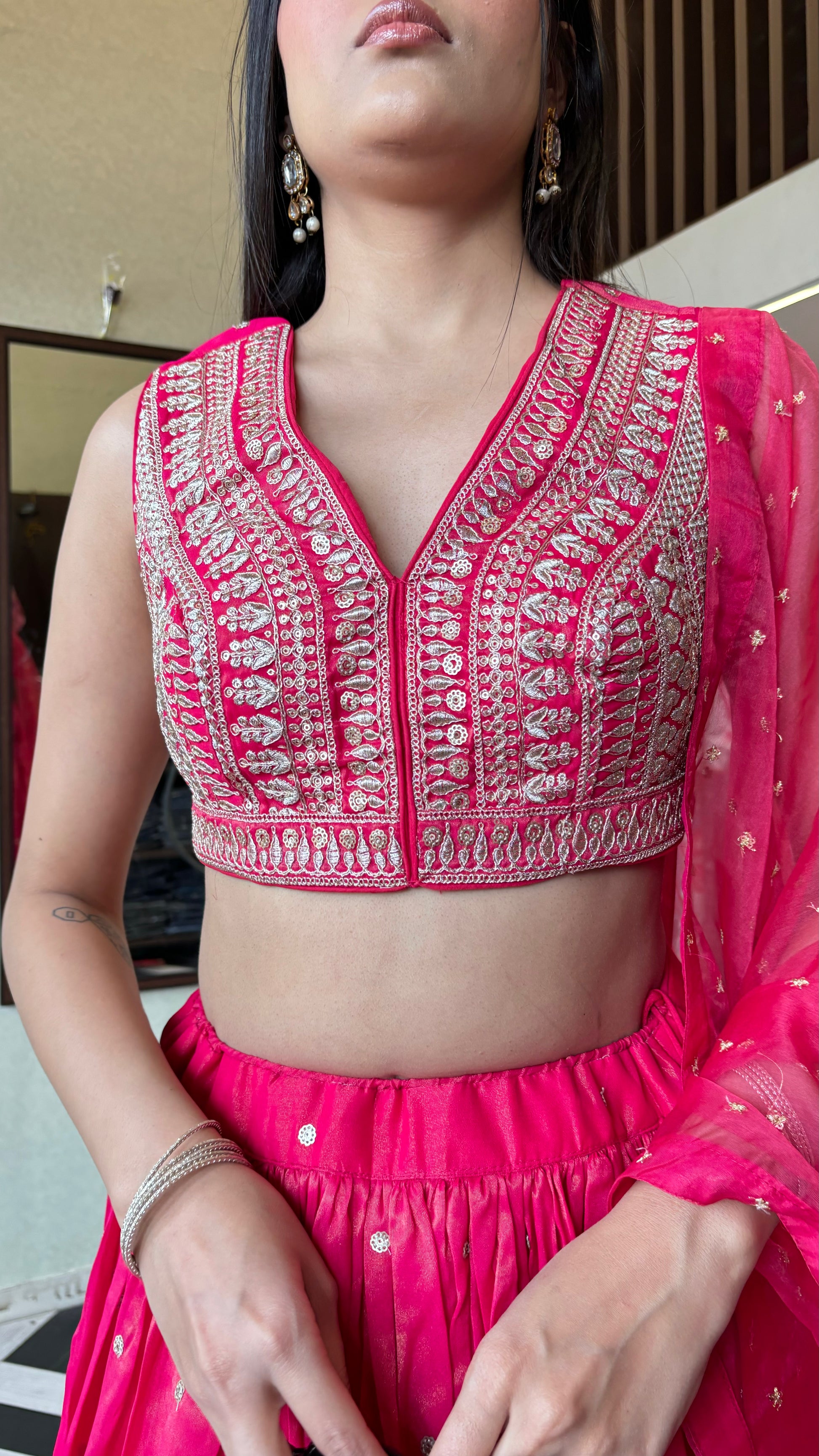 Pure Shimmer 3 Piece with Hand work