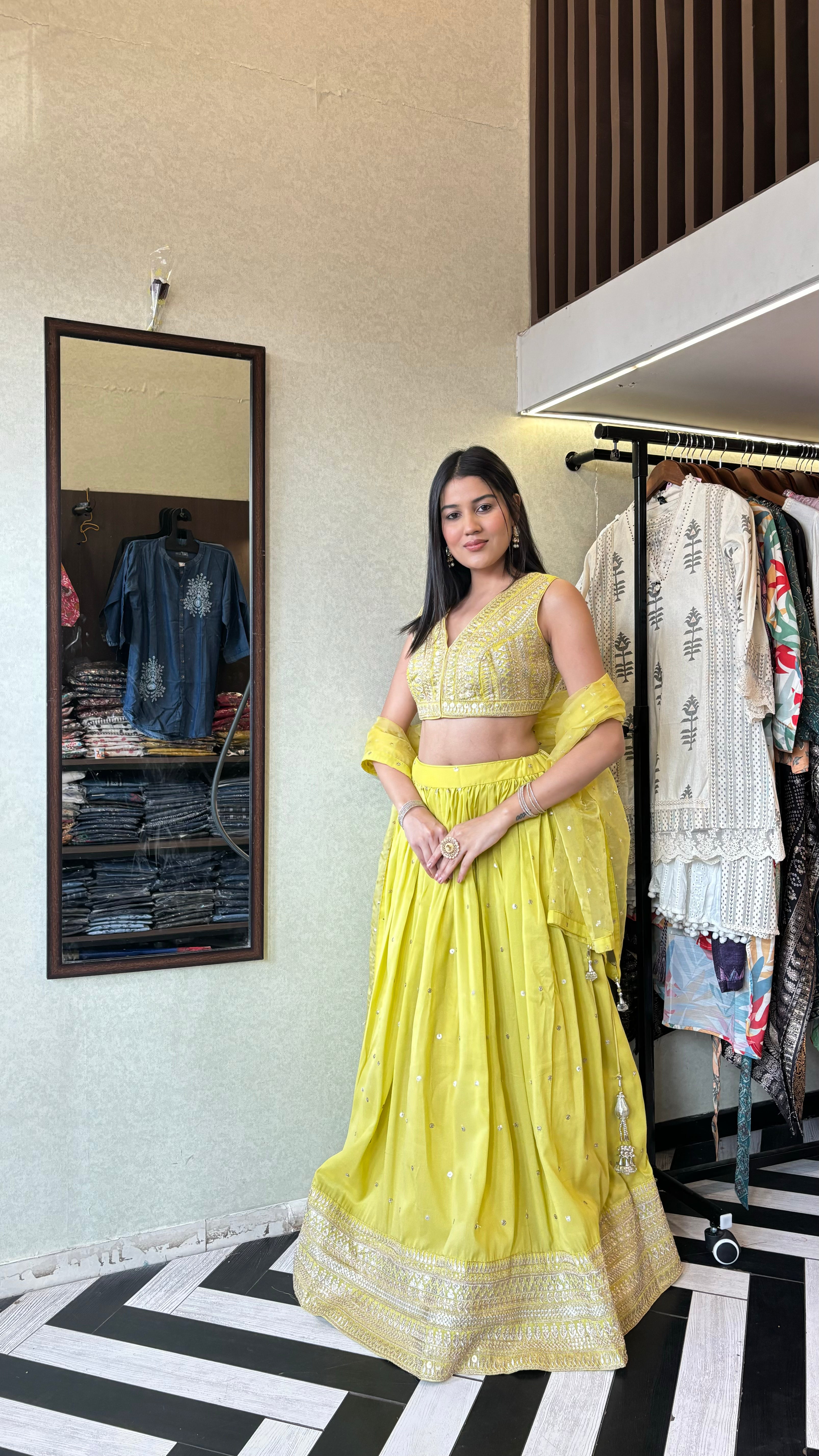 Pure Shimmer 3 Piece with Hand work