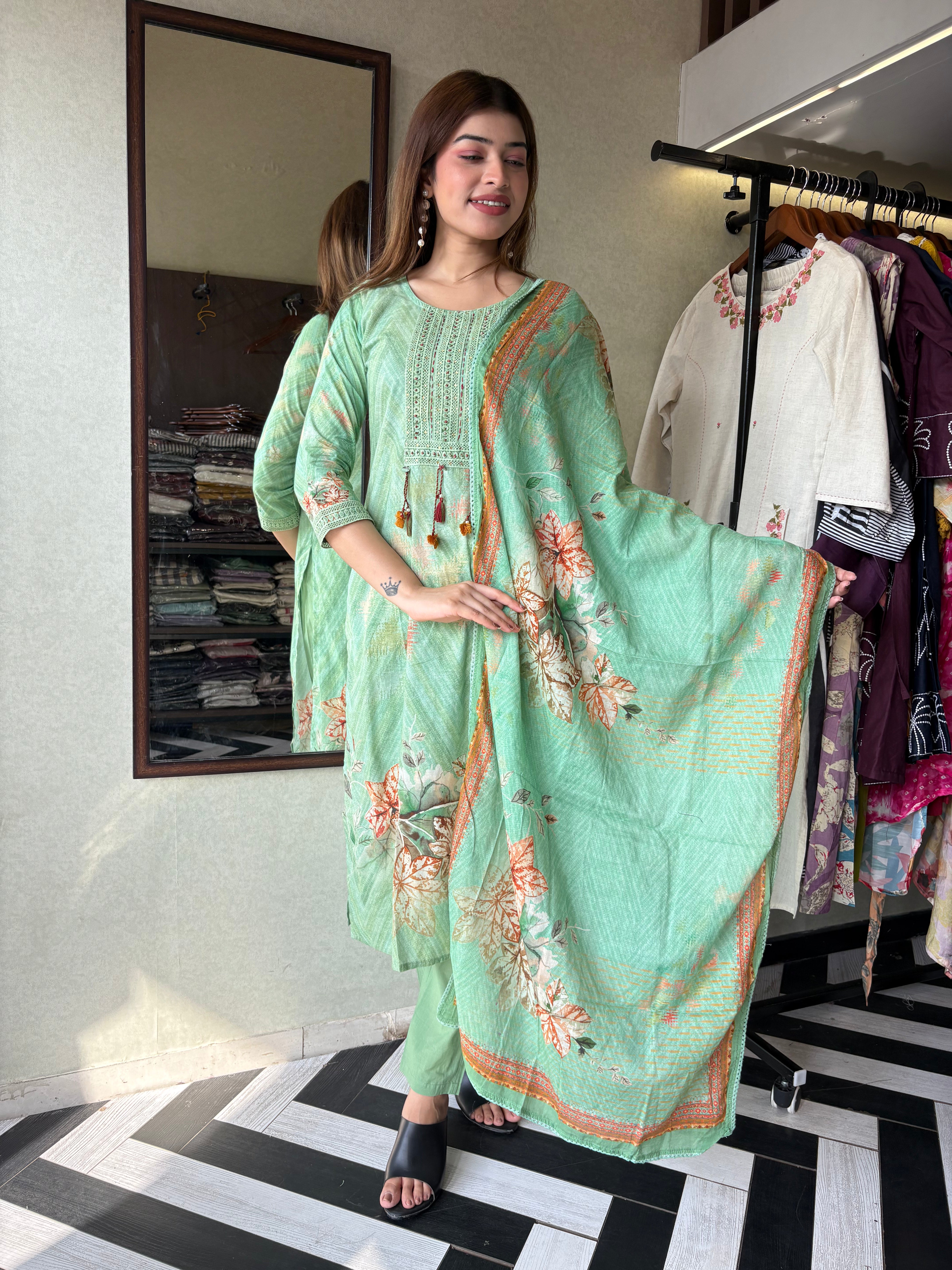 Pure Cotton Designer Kurti Sets