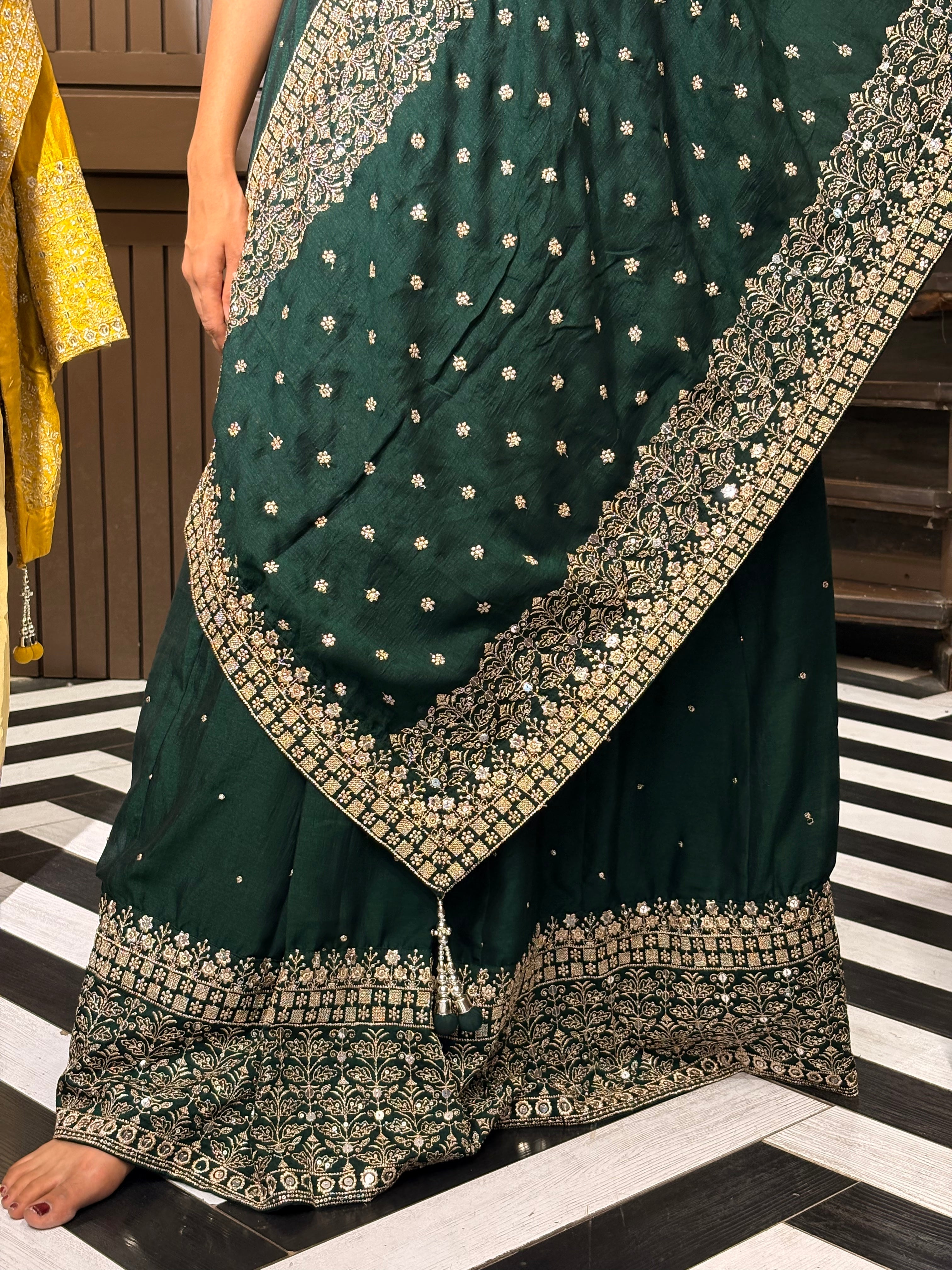 Image of Pure Silk 3 Piece Indo western