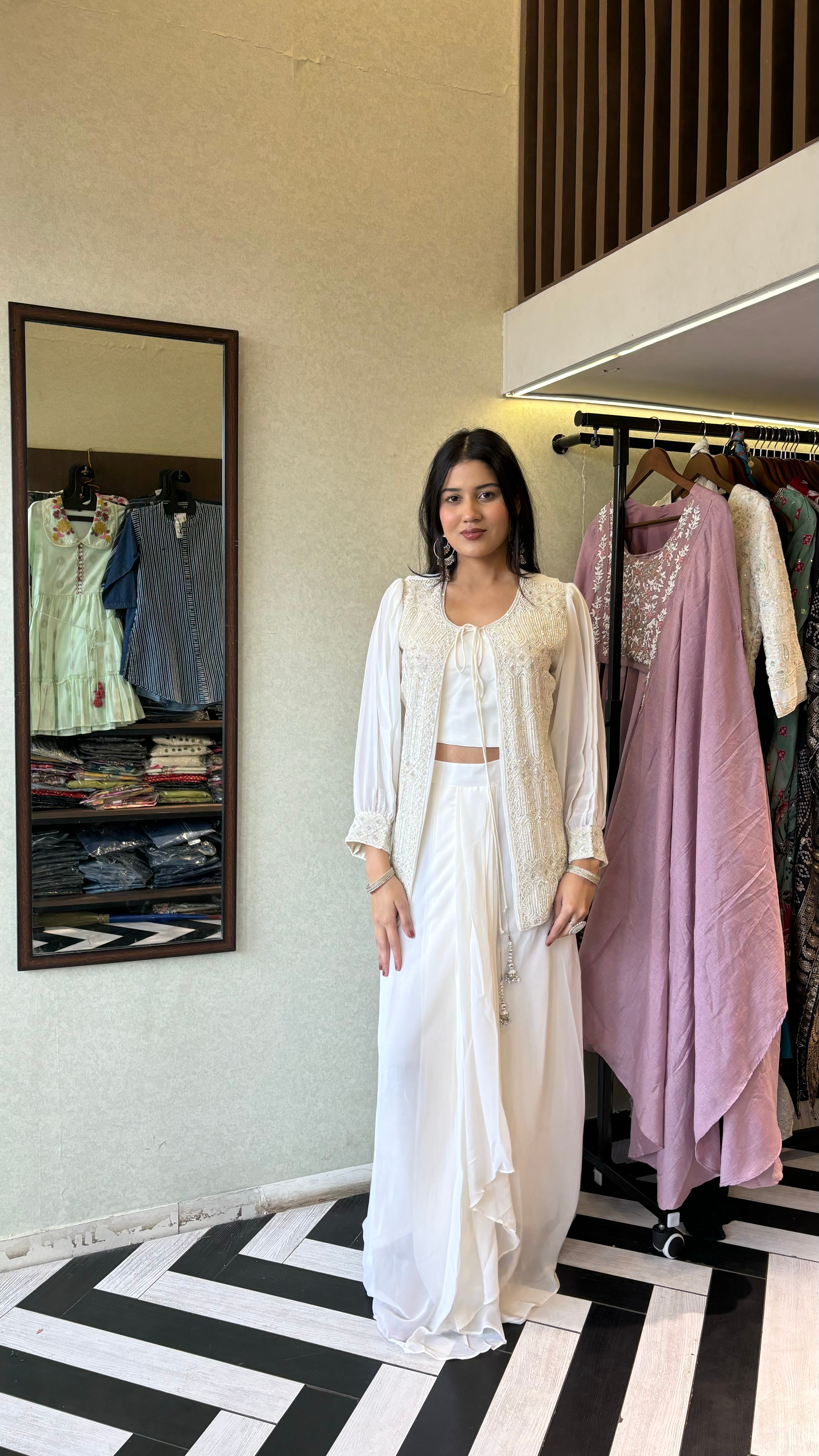 Image of Pure Georgette Indo western 3 Piece