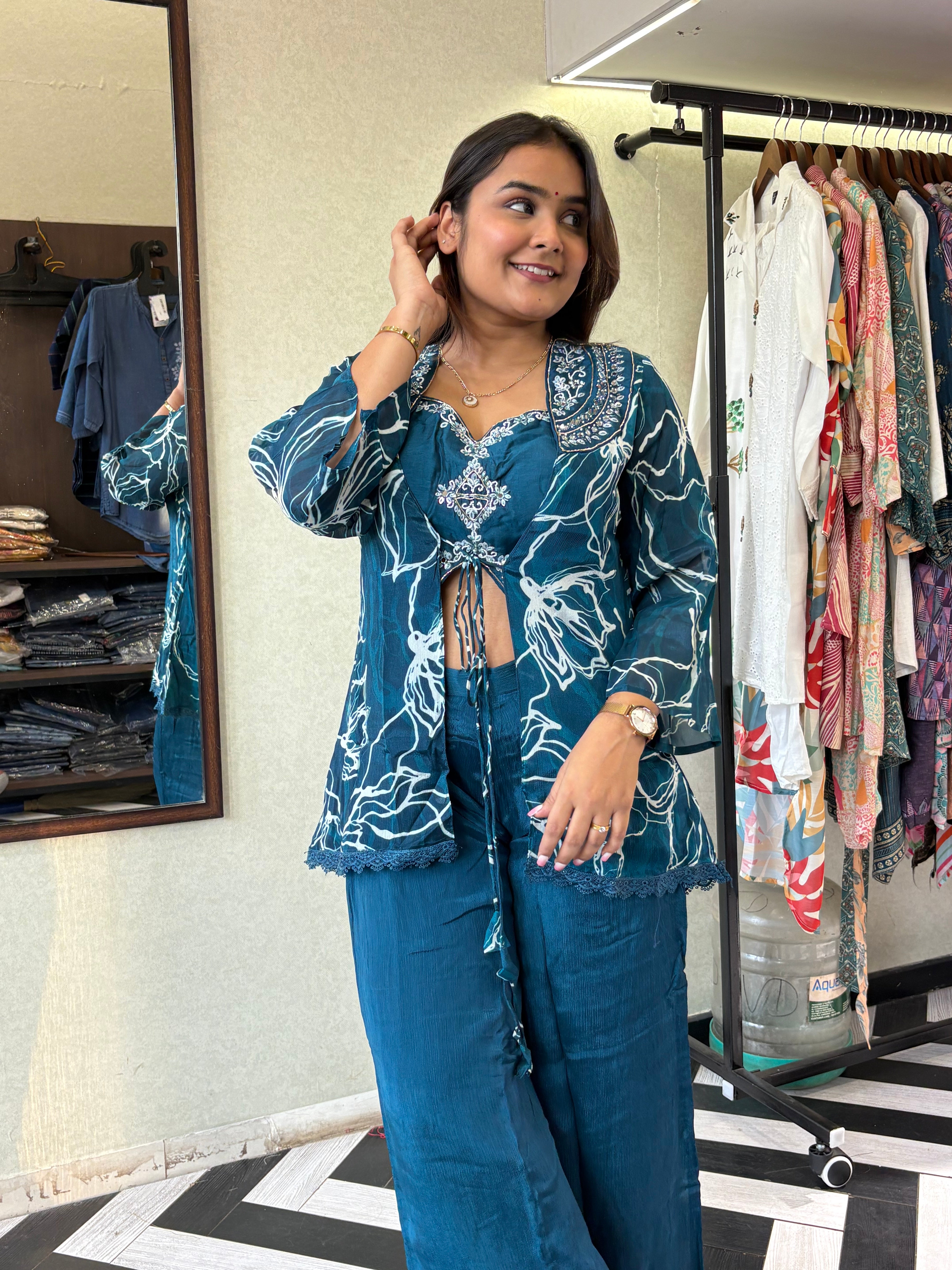 Image of Pure Shimmer 3 Piece with Hand work