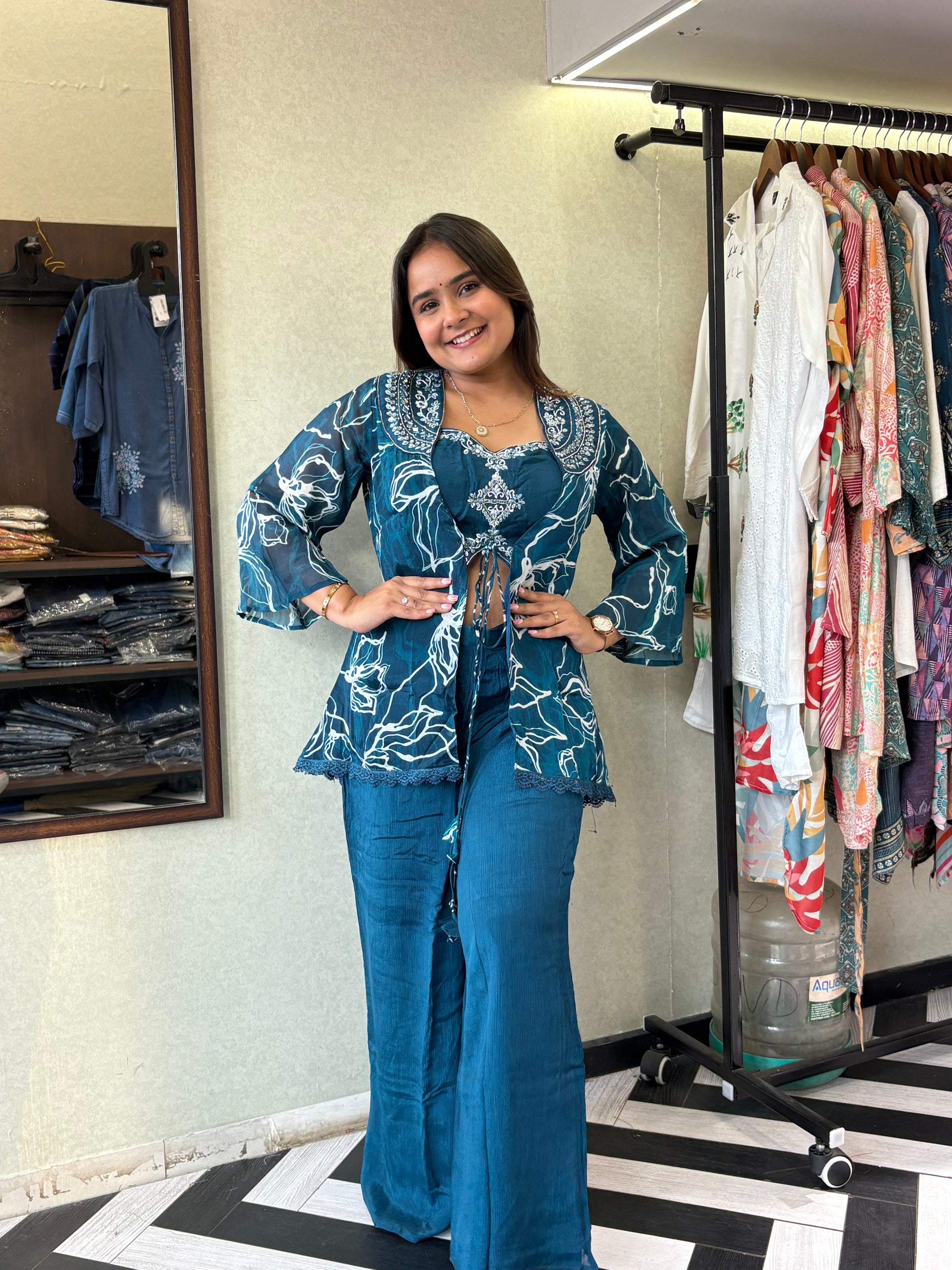 Pure Shimmer 3 Piece with Hand work