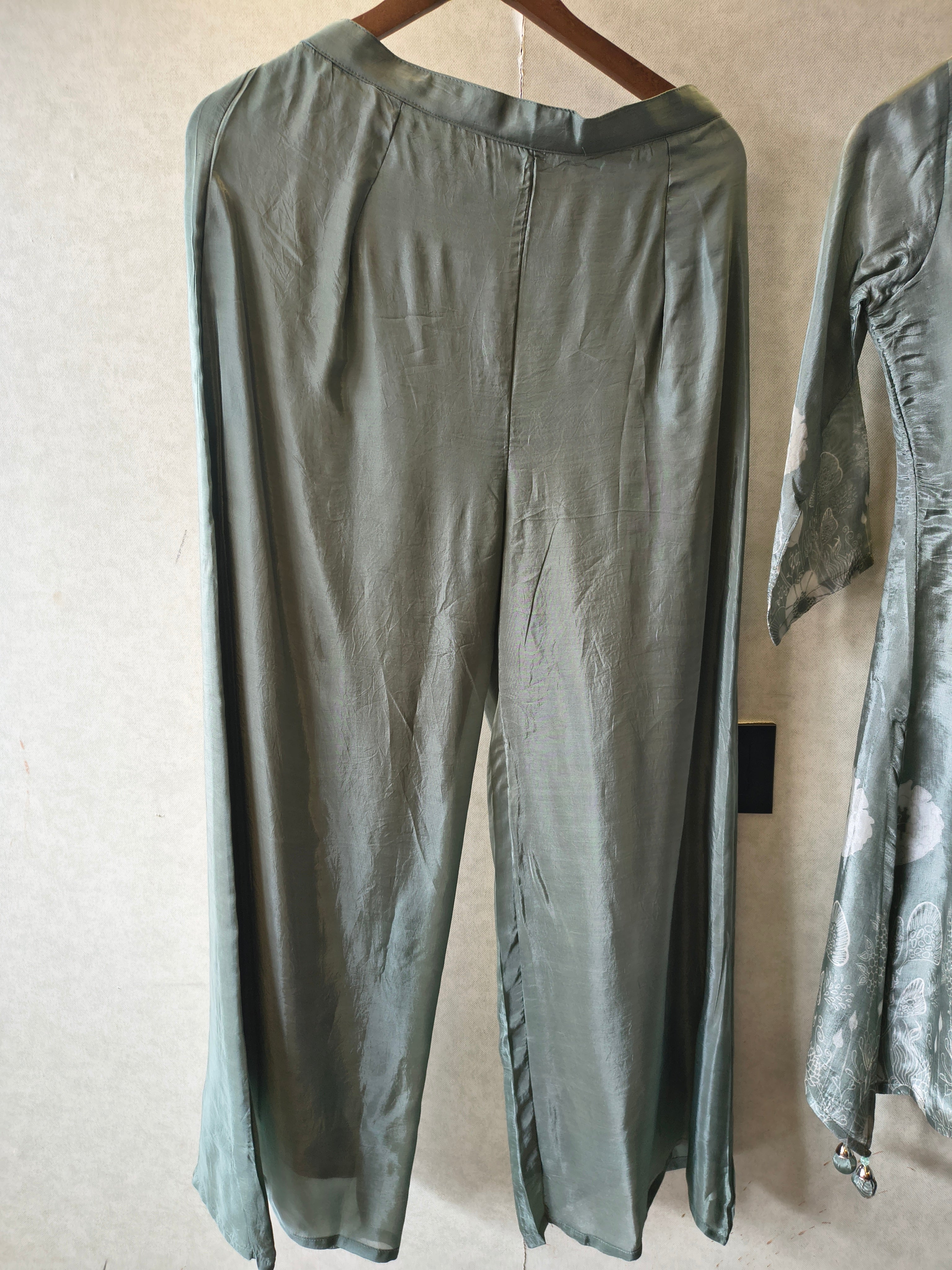 Image of Sage Green Embellished Floral Co-Ord Set