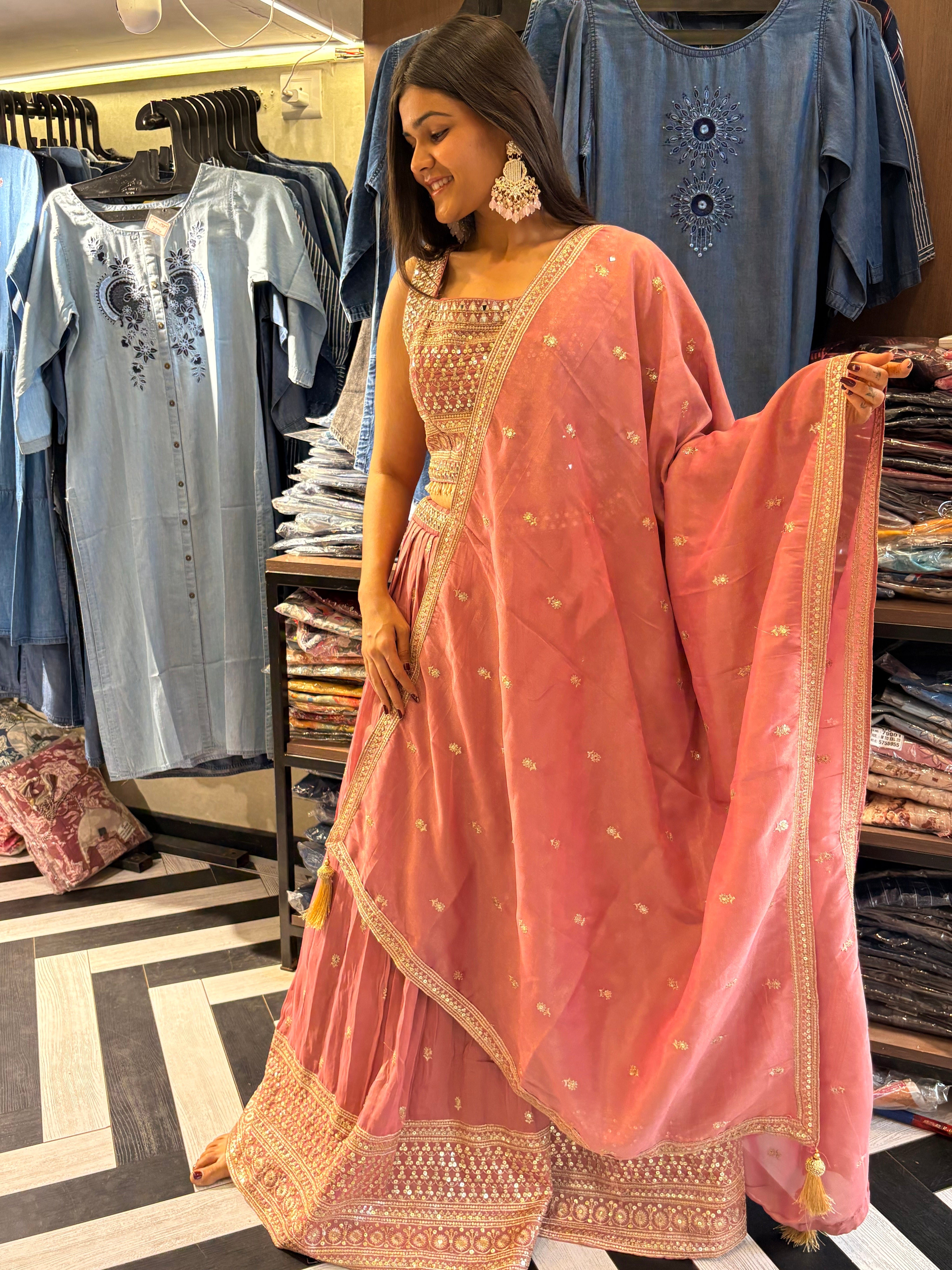 Pure Shimmer 3 Piece Indo western