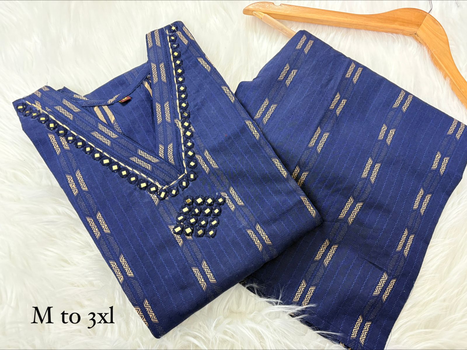 Pure Cotton Structure Ghera Top & Plazo Top With Pocket
Hand Mirror Work With Gathan Work