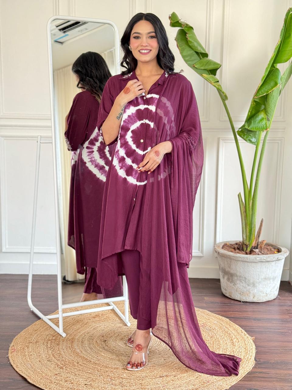 Image of Pure Cotton Coord Set with Designer Print