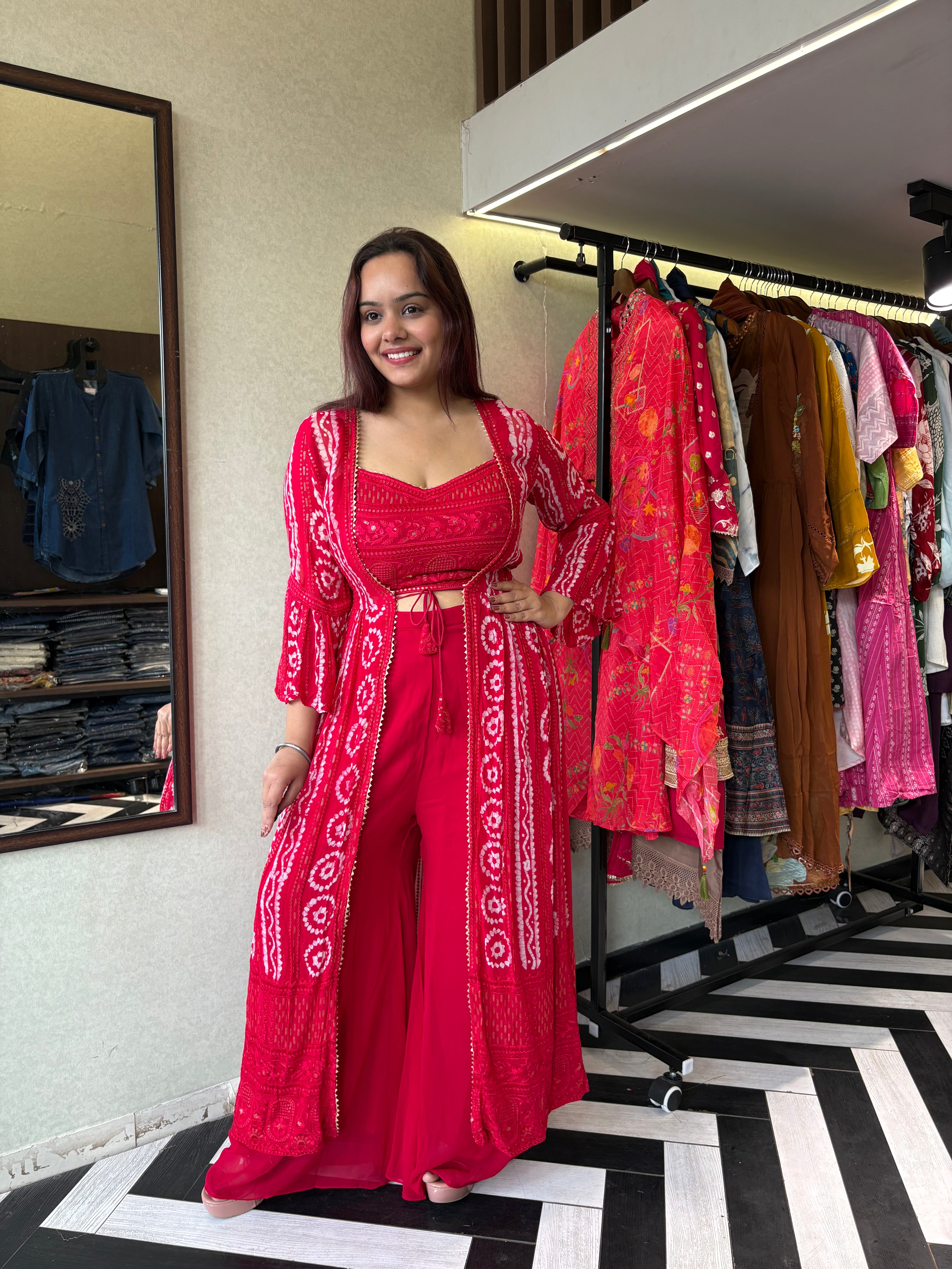 Image of Pure Georgette 3 Piece with Hand work