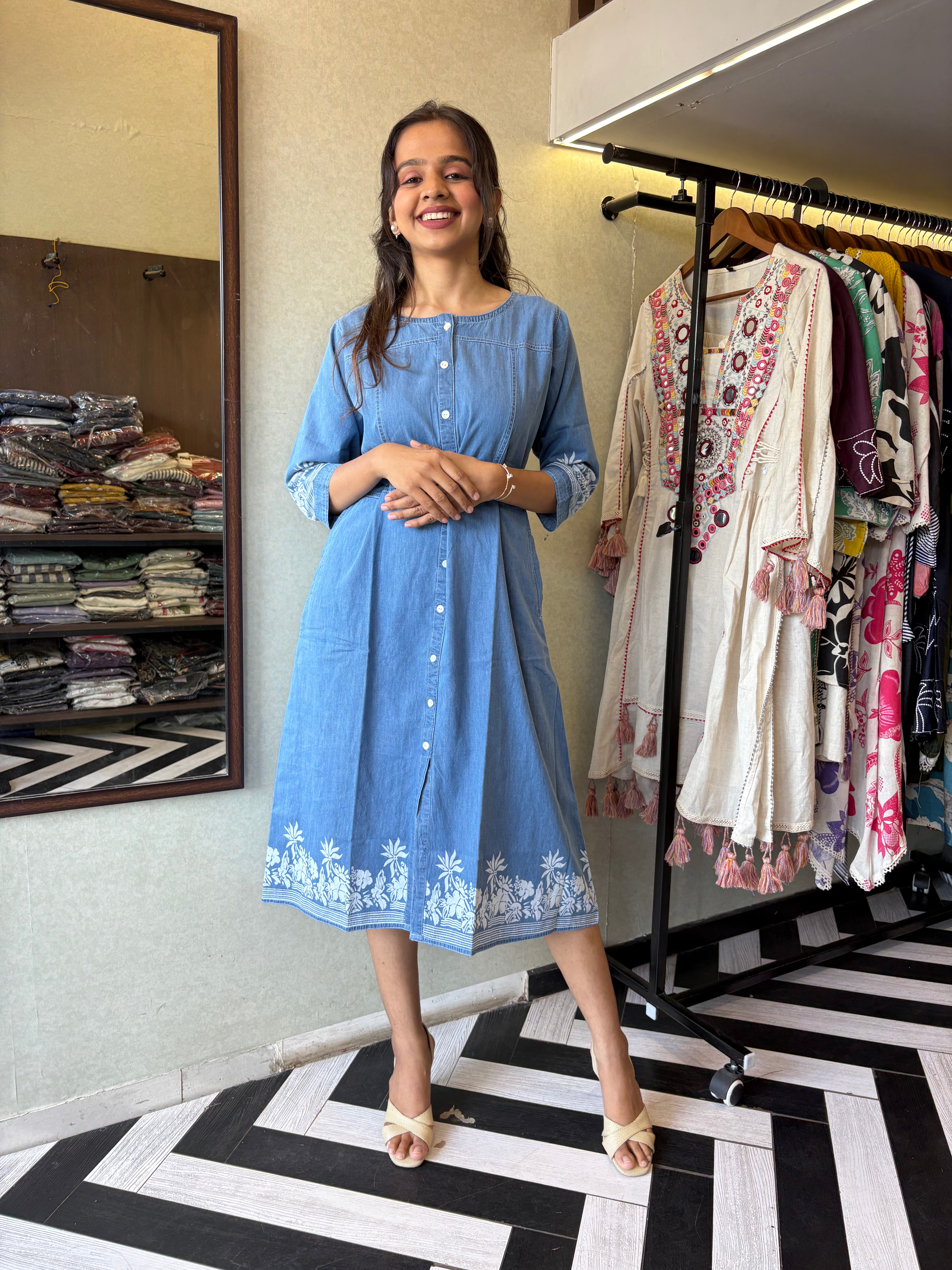 Image of Pure Denim One Piece Dress